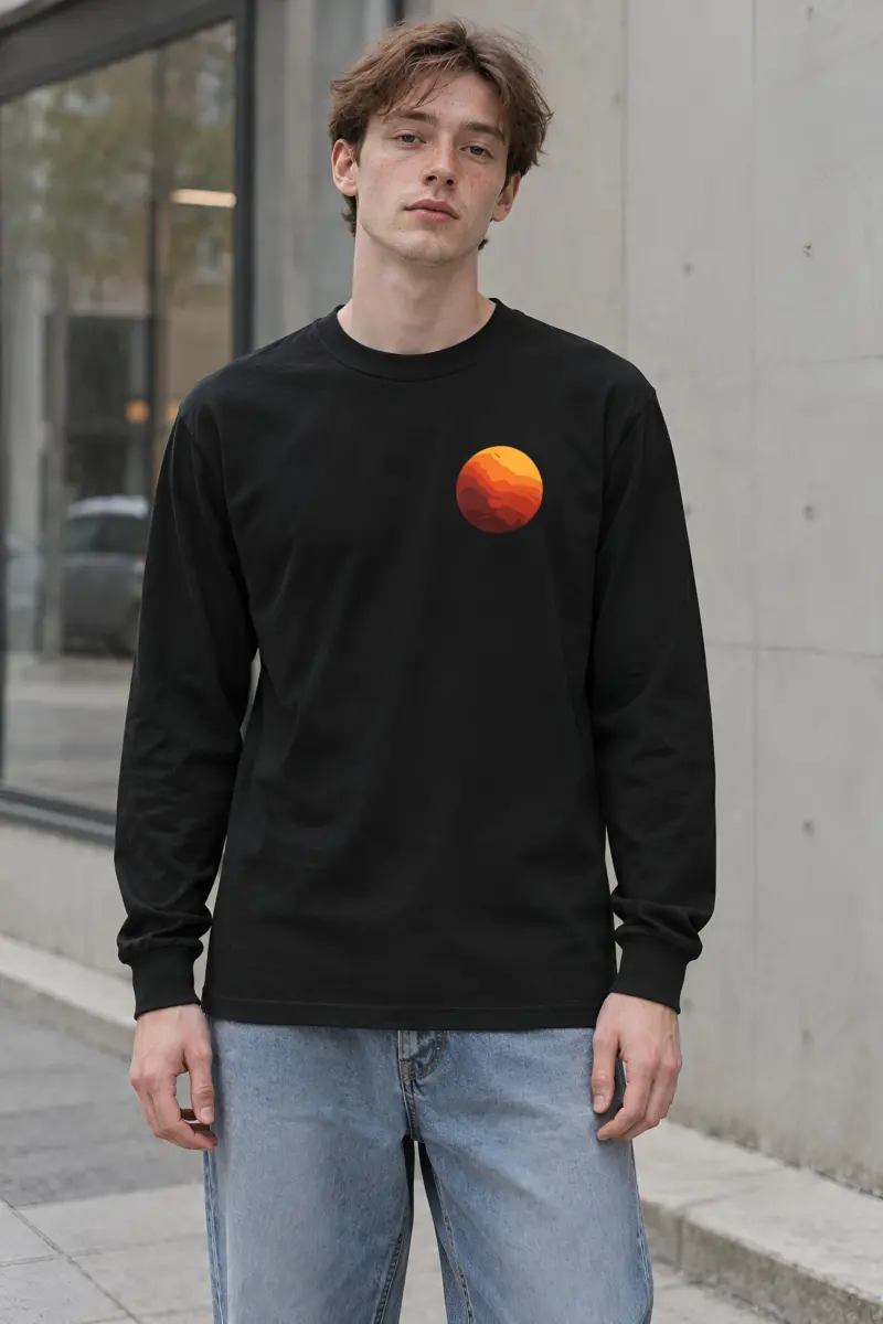 "Orange Balloon Drift" Unisex Longsleeve T-shirt