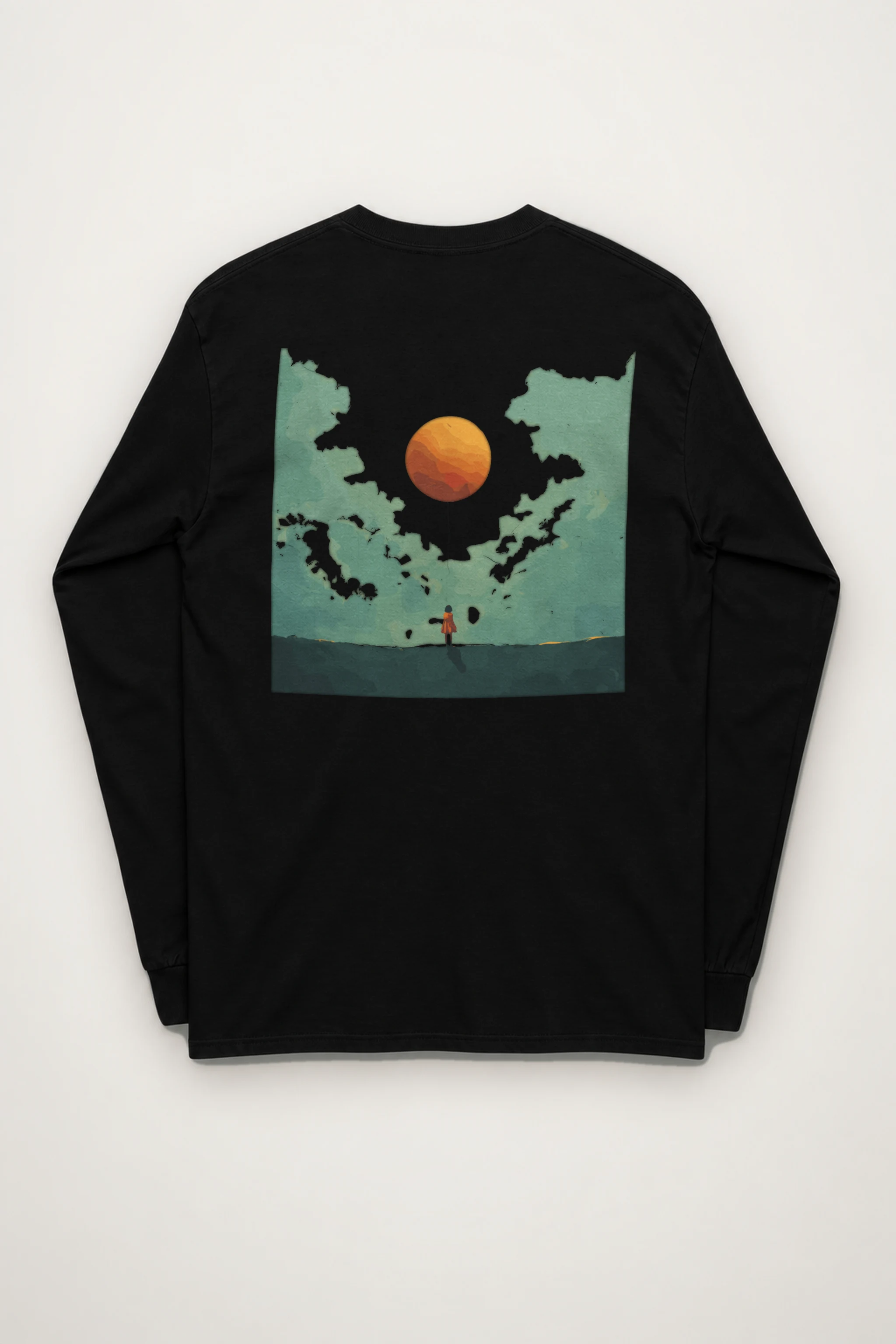 "Orange Balloon Drift" Unisex Longsleeve T-shirt
