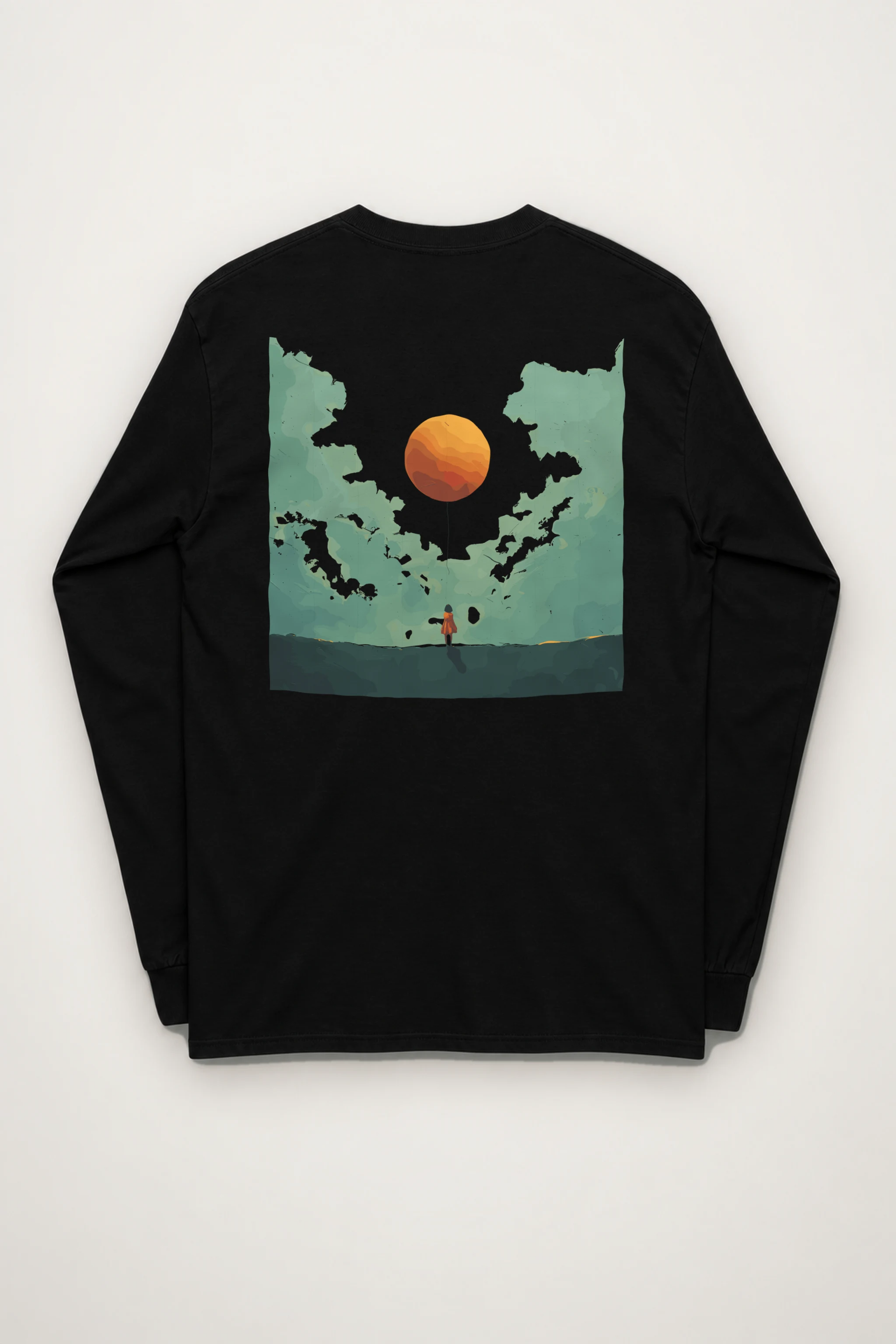 "Orange Balloon Drift" Unisex Longsleeve T-shirt