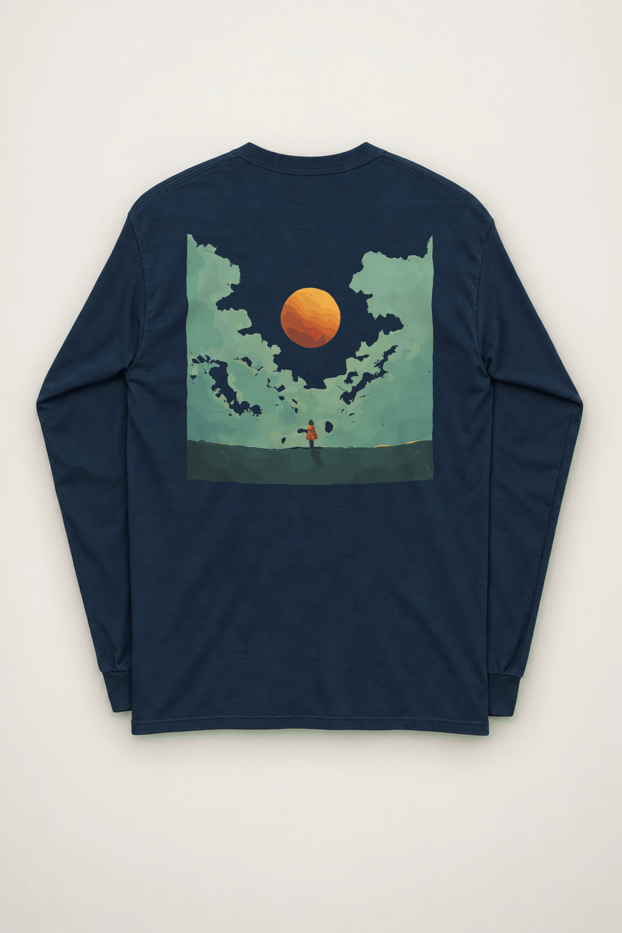 "Orange Balloon Drift" Unisex Longsleeve T-shirt