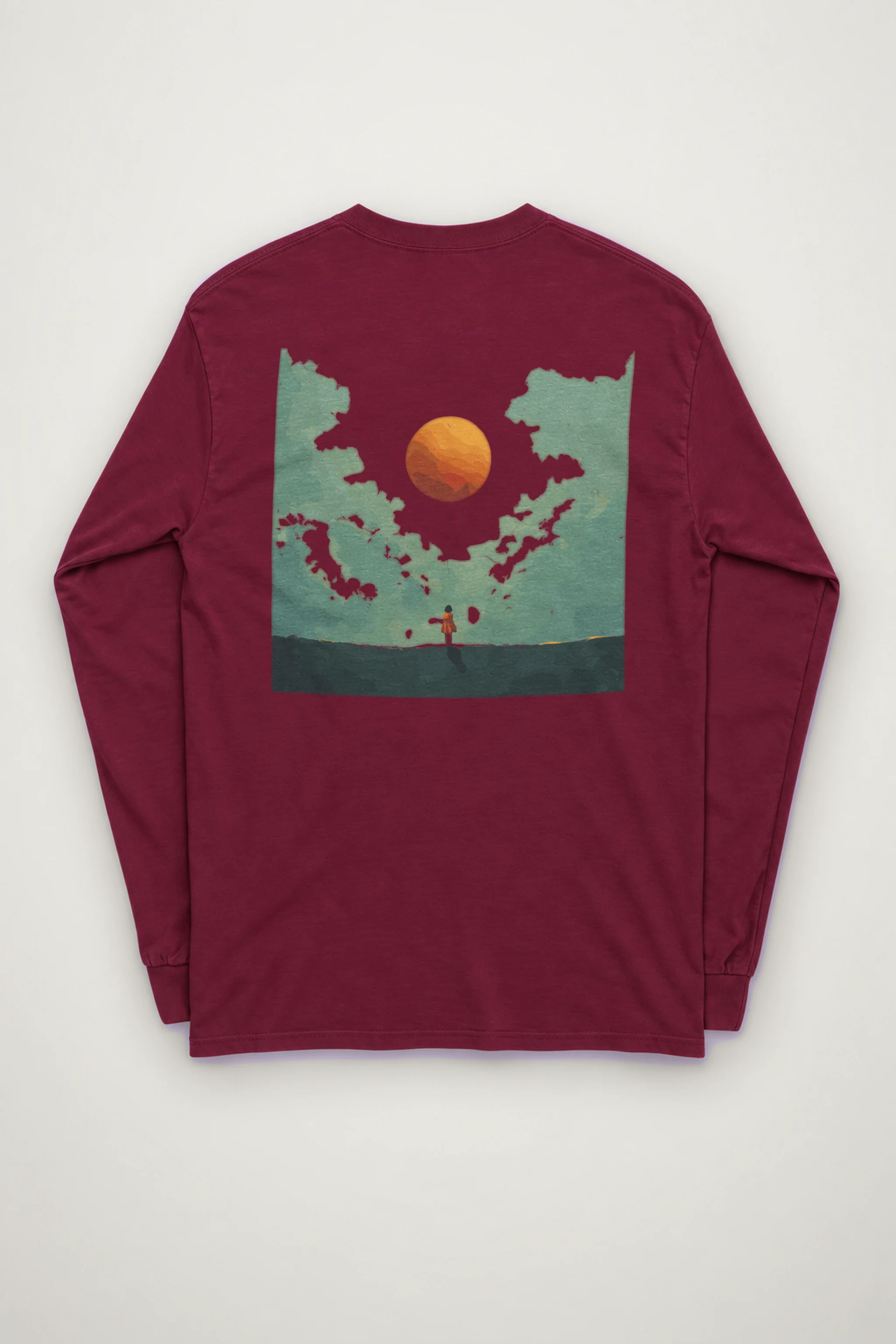 "Orange Balloon Drift" Unisex Longsleeve T-shirt