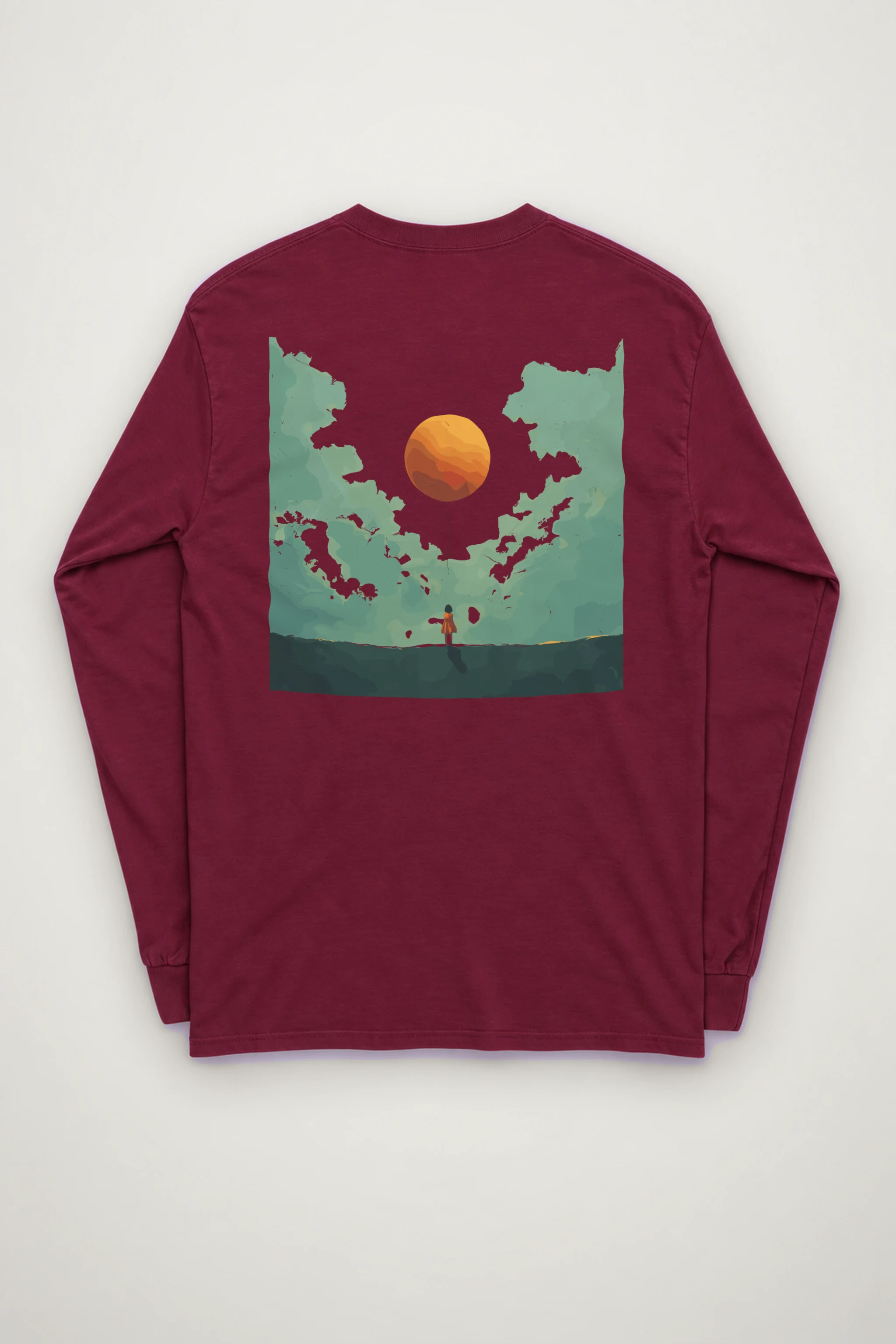 "Orange Balloon Drift" Unisex Longsleeve T-shirt