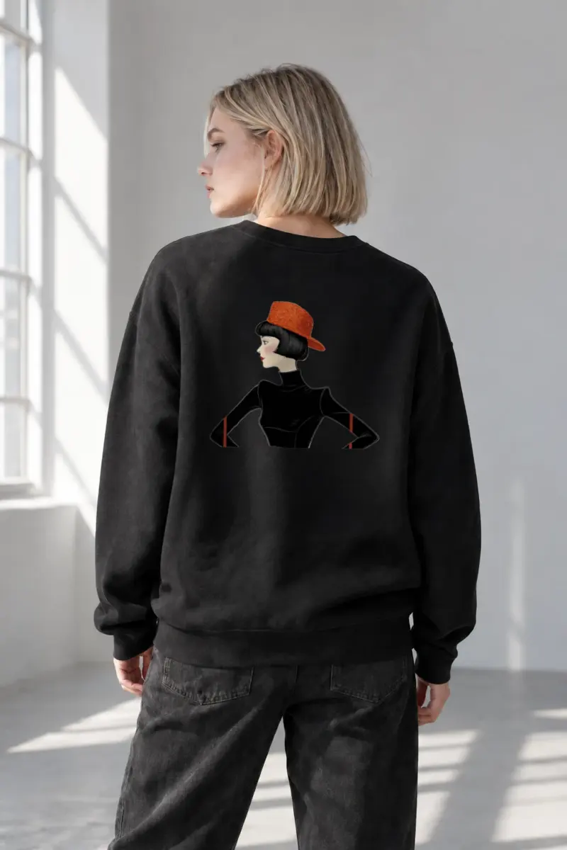 "Orange Hat Profile" Heavy Blend Unisex Crewneck Sweatshirt | Gildan 18000