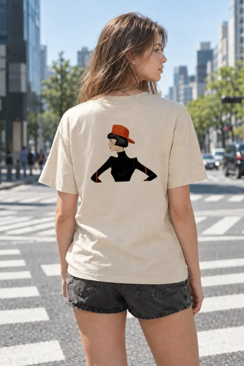"Orange Hat Profile" Heavyweight Unisex Crewneck T-shirt | Gildan 5000