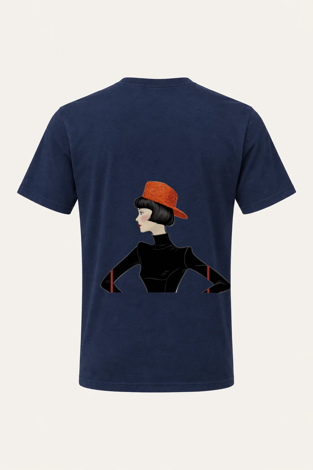 "Orange Hat Profile" Heavyweight Unisex Crewneck T-shirt | Gildan 5000