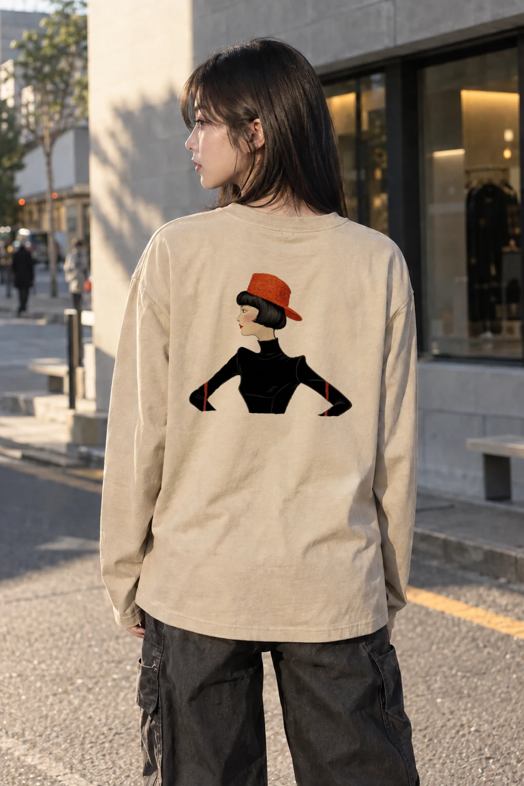 "Orange Hat Profile" Unisex Longsleeve T-shirt | Gildan 2400