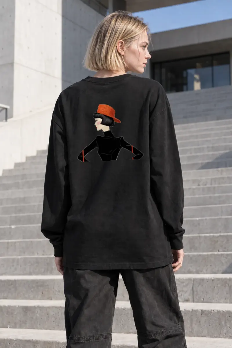 "Orange Hat Profile" Unisex Longsleeve T-shirt | Gildan 2400