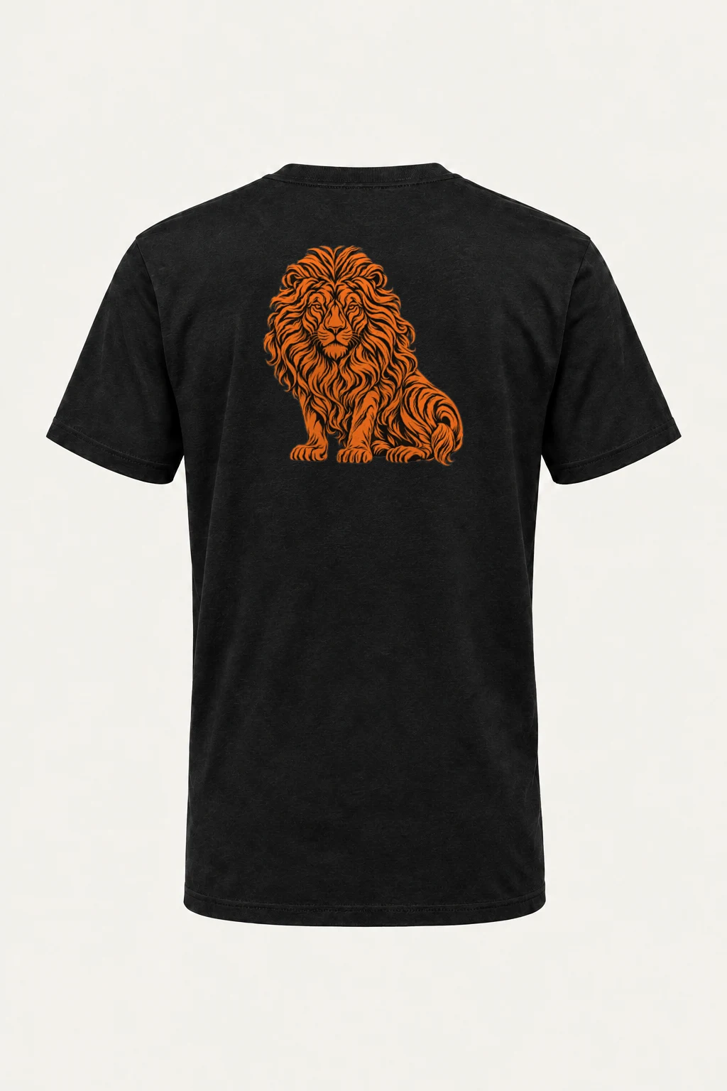 "Orange Ink Lion" Heavyweight Unisex Crewneck T-shirt | Gildan 5000