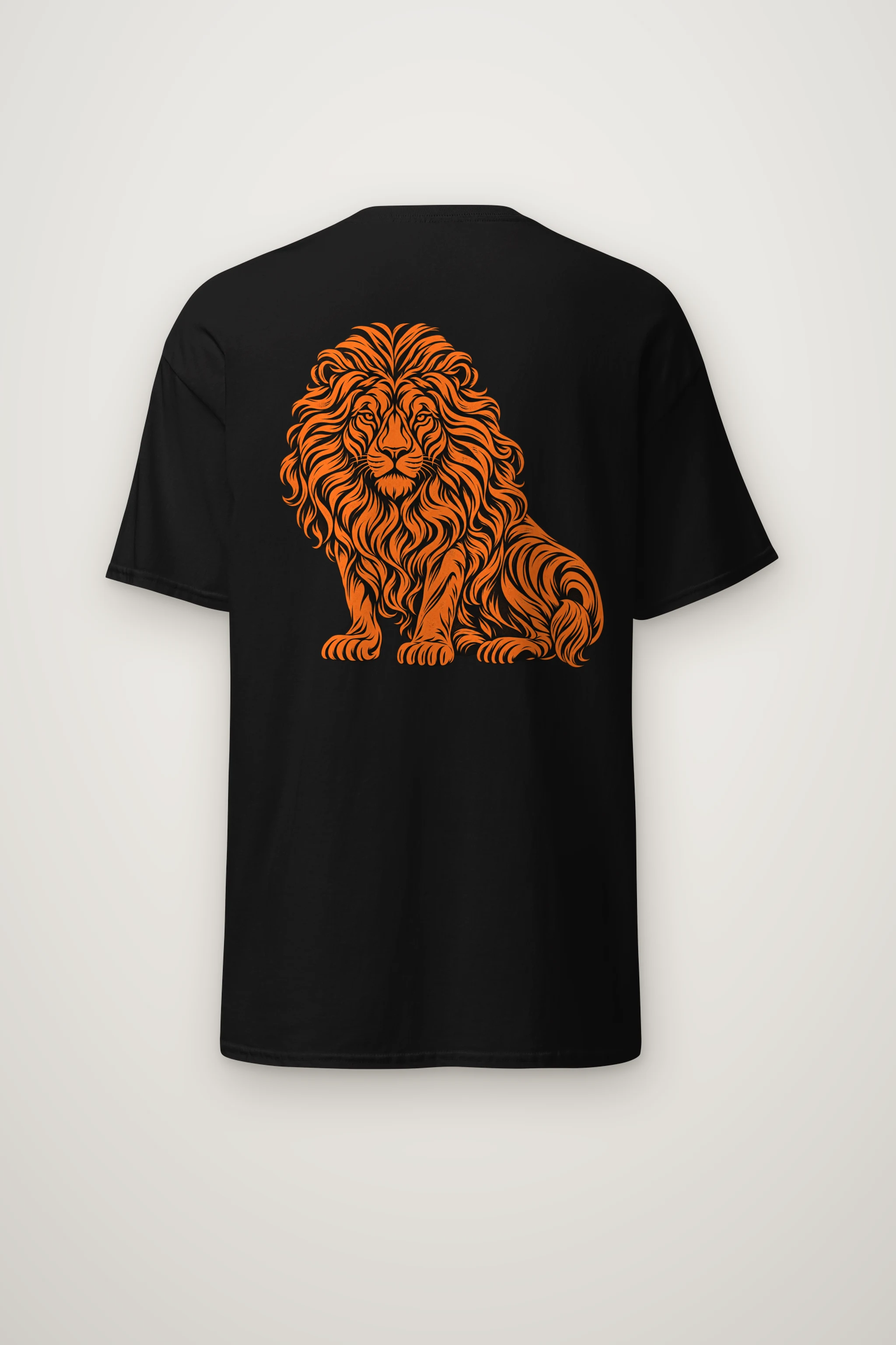 "Orange Ink Lion" Heavyweight Unisex Crewneck T-shirt
