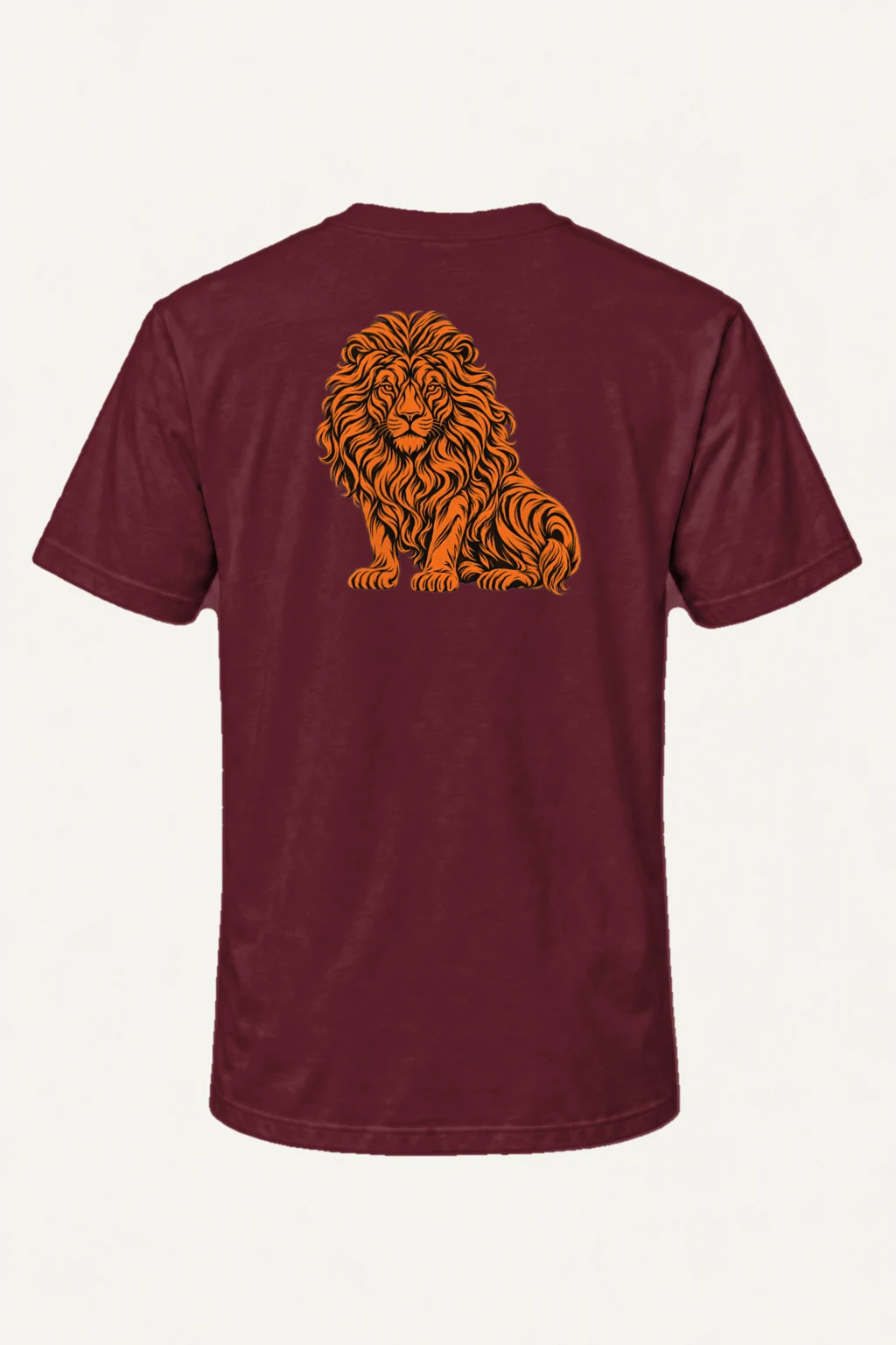 "Orange Ink Lion" Heavyweight Unisex Crewneck T-shirt | Gildan 5000