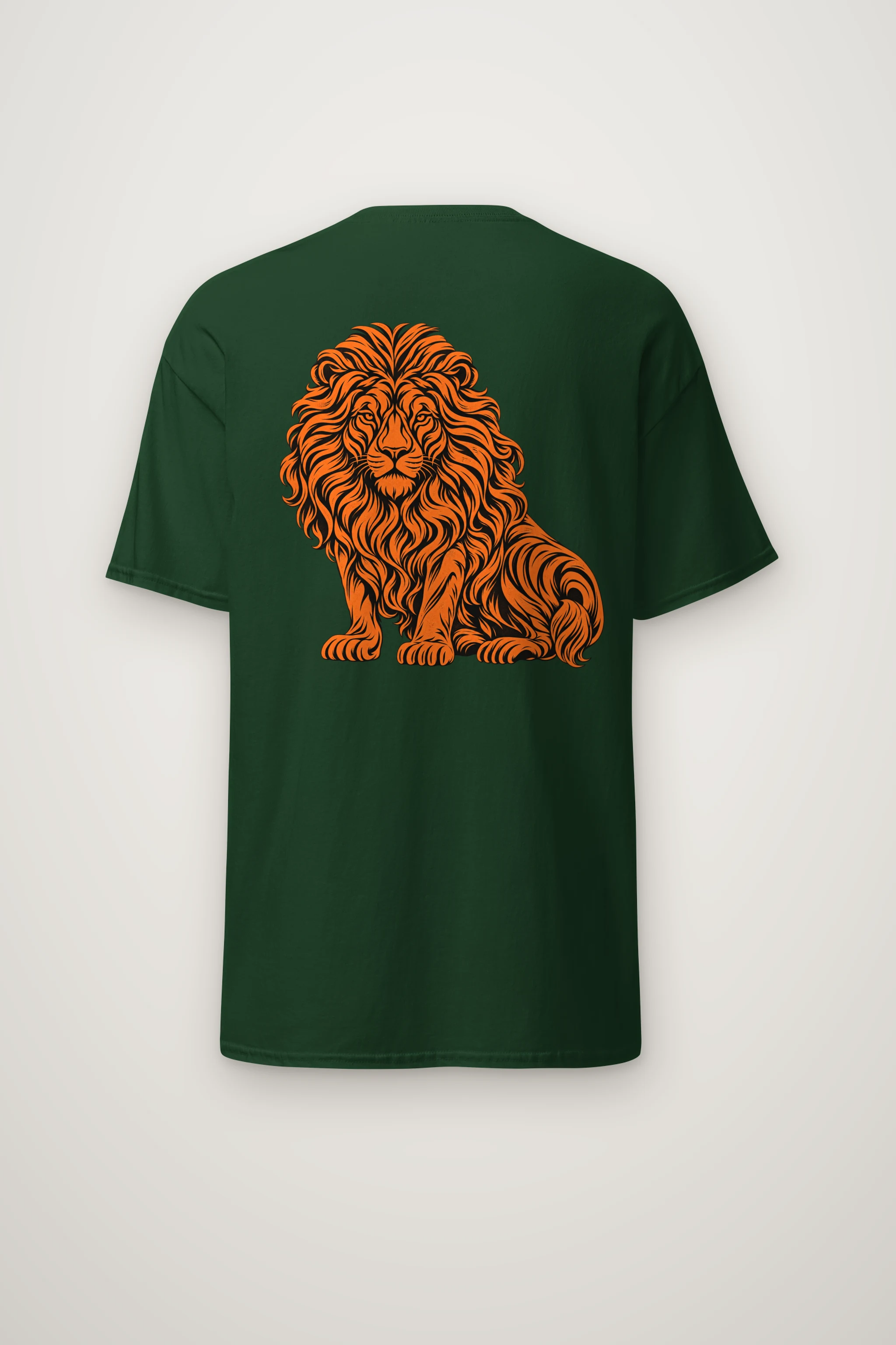 "Orange Ink Lion" Heavyweight Unisex Crewneck T-shirt