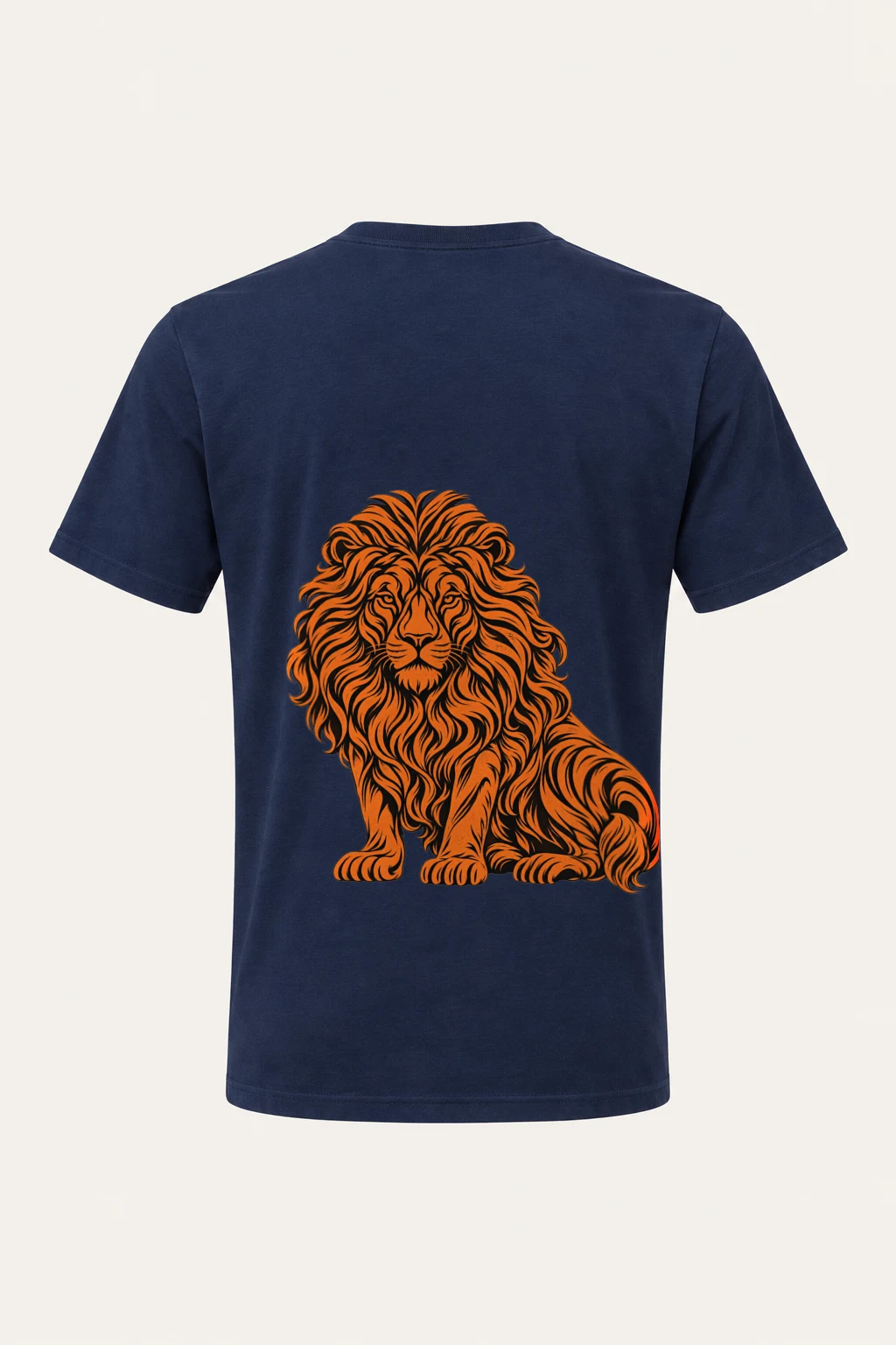 "Orange Ink Lion" Heavyweight Unisex Crewneck T-shirt | Gildan 5000