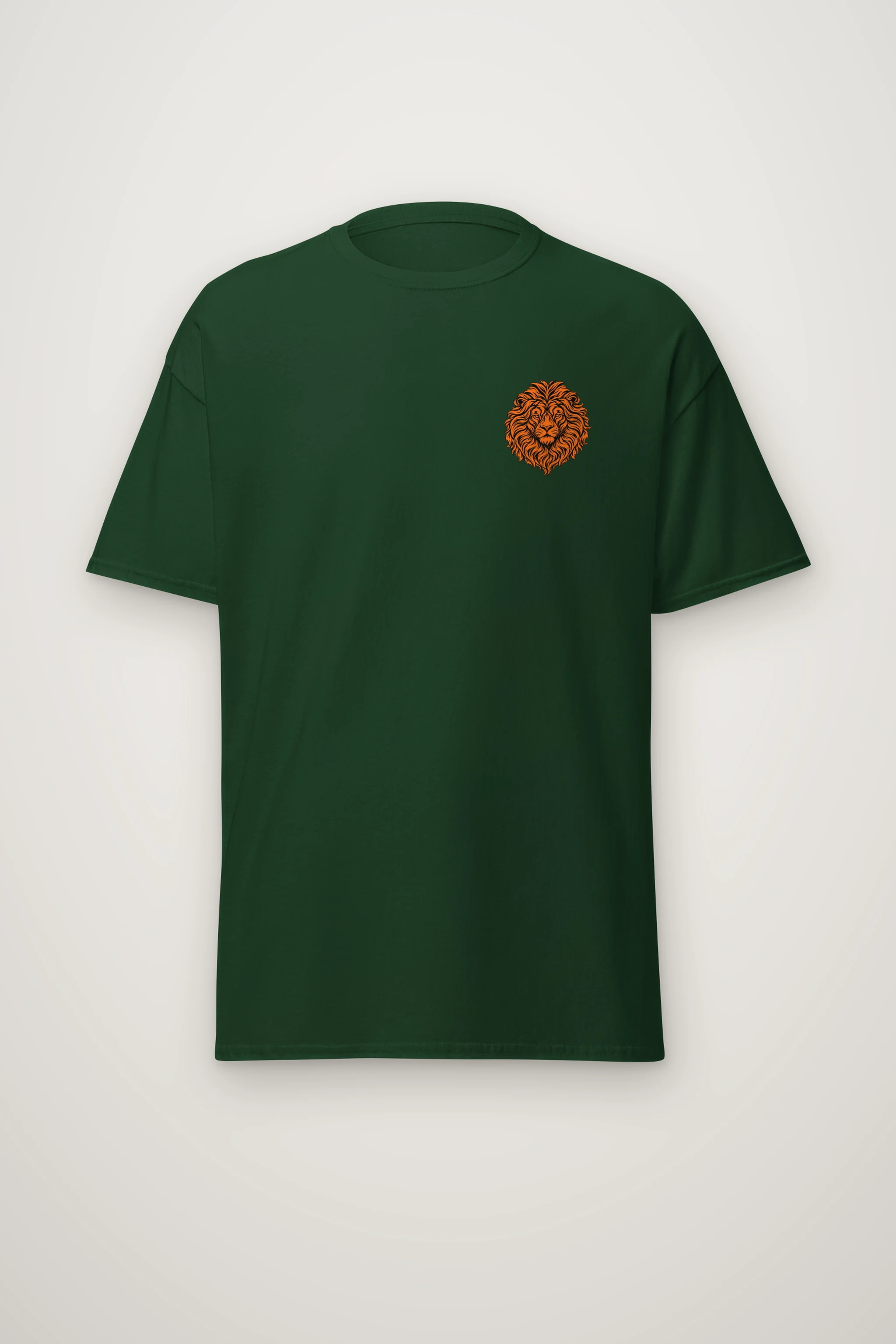 "Orange Ink Lion" Heavyweight Unisex Crewneck T-shirt