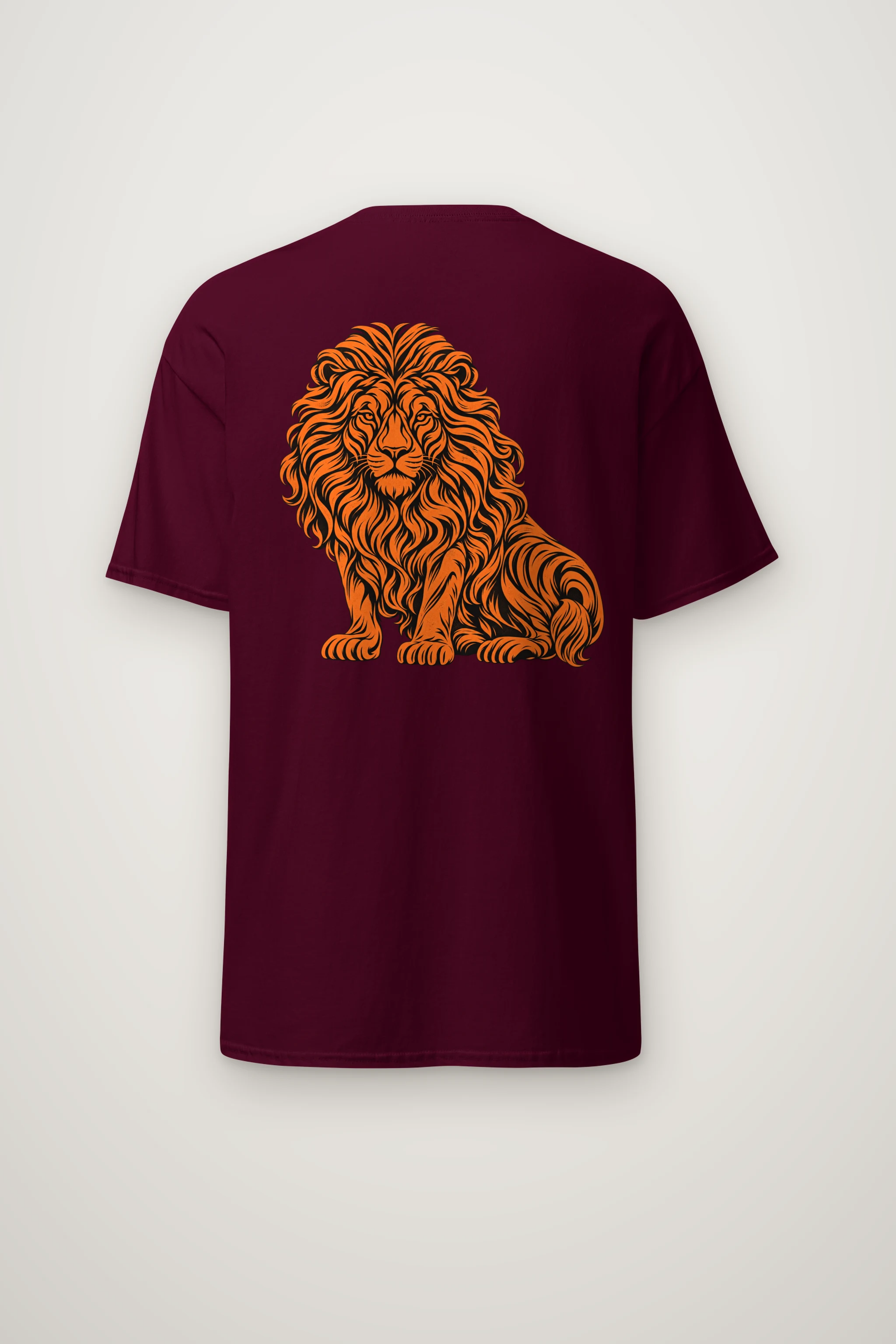 "Orange Ink Lion" Heavyweight Unisex Crewneck T-shirt