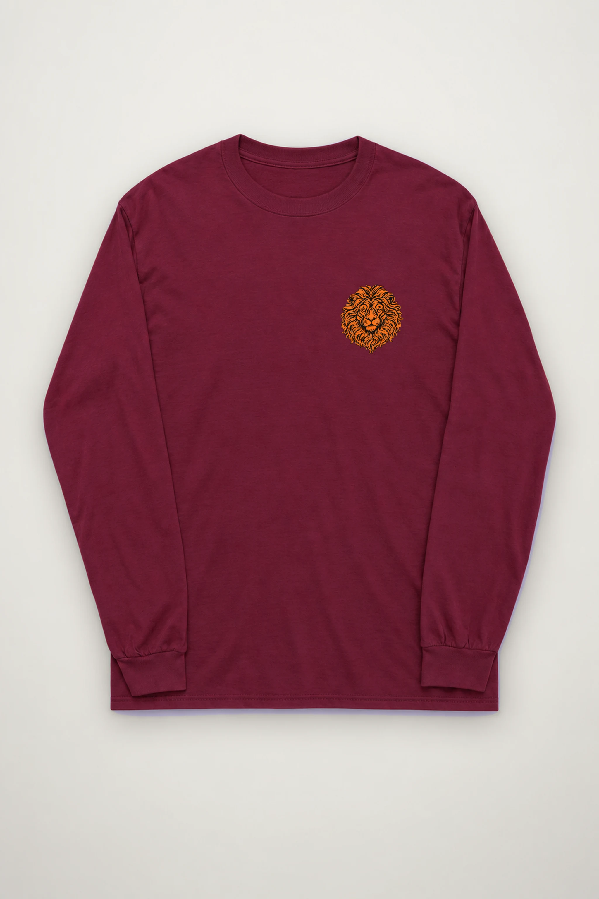 "Orange Ink Lion" Unisex Longsleeve T-shirt