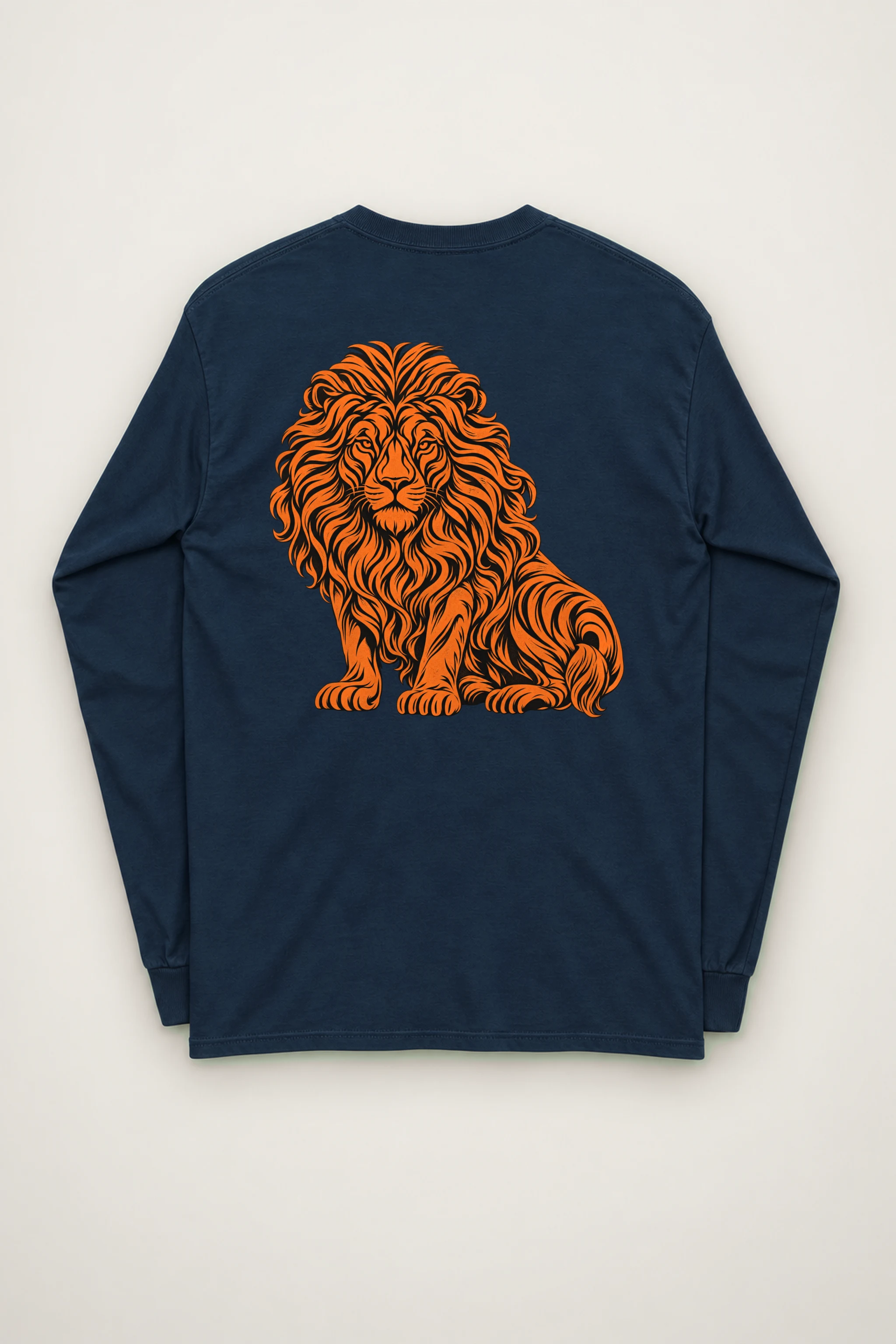 "Orange Ink Lion" Unisex Longsleeve T-shirt