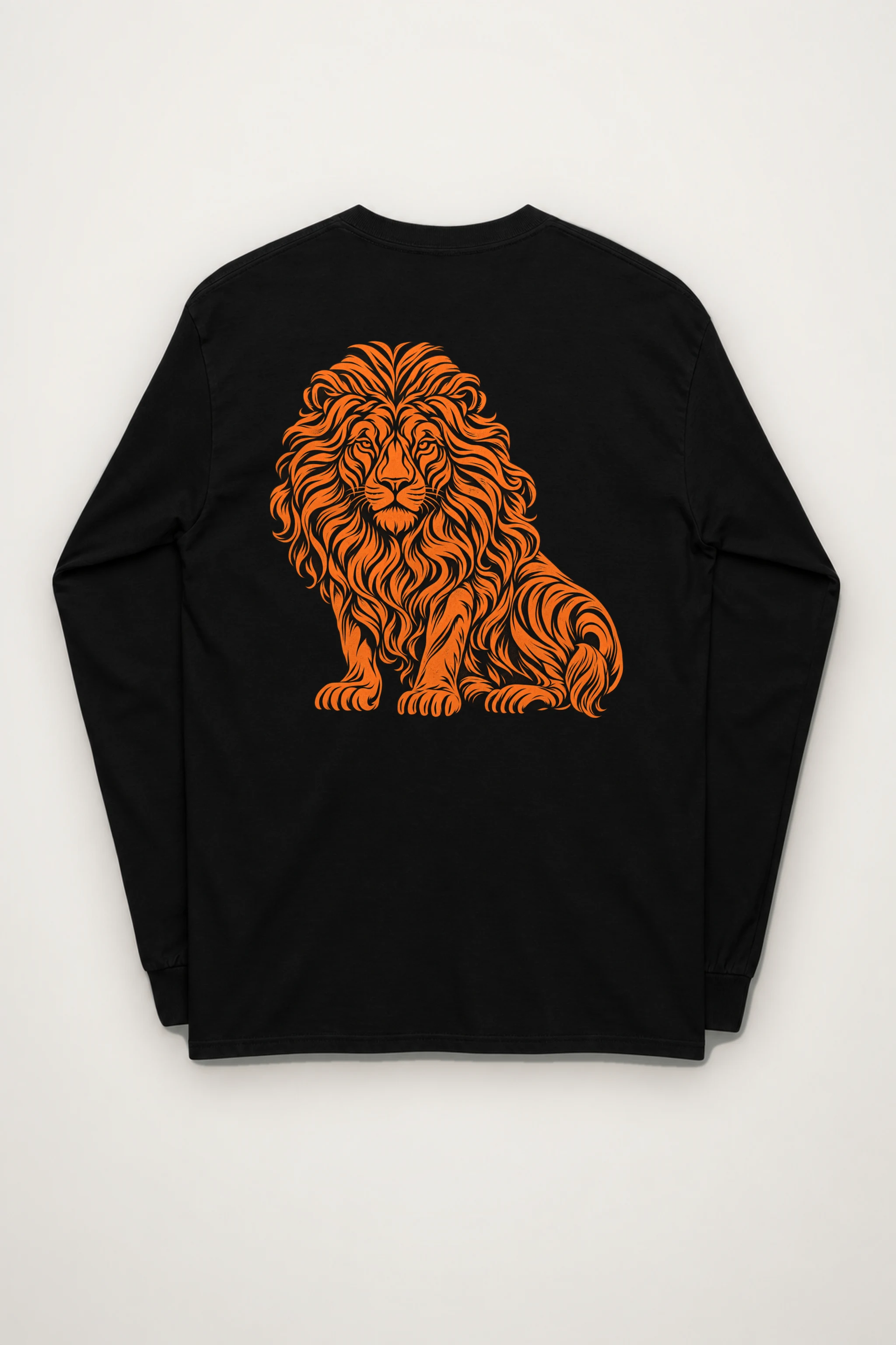 "Orange Ink Lion" Unisex Longsleeve T-shirt