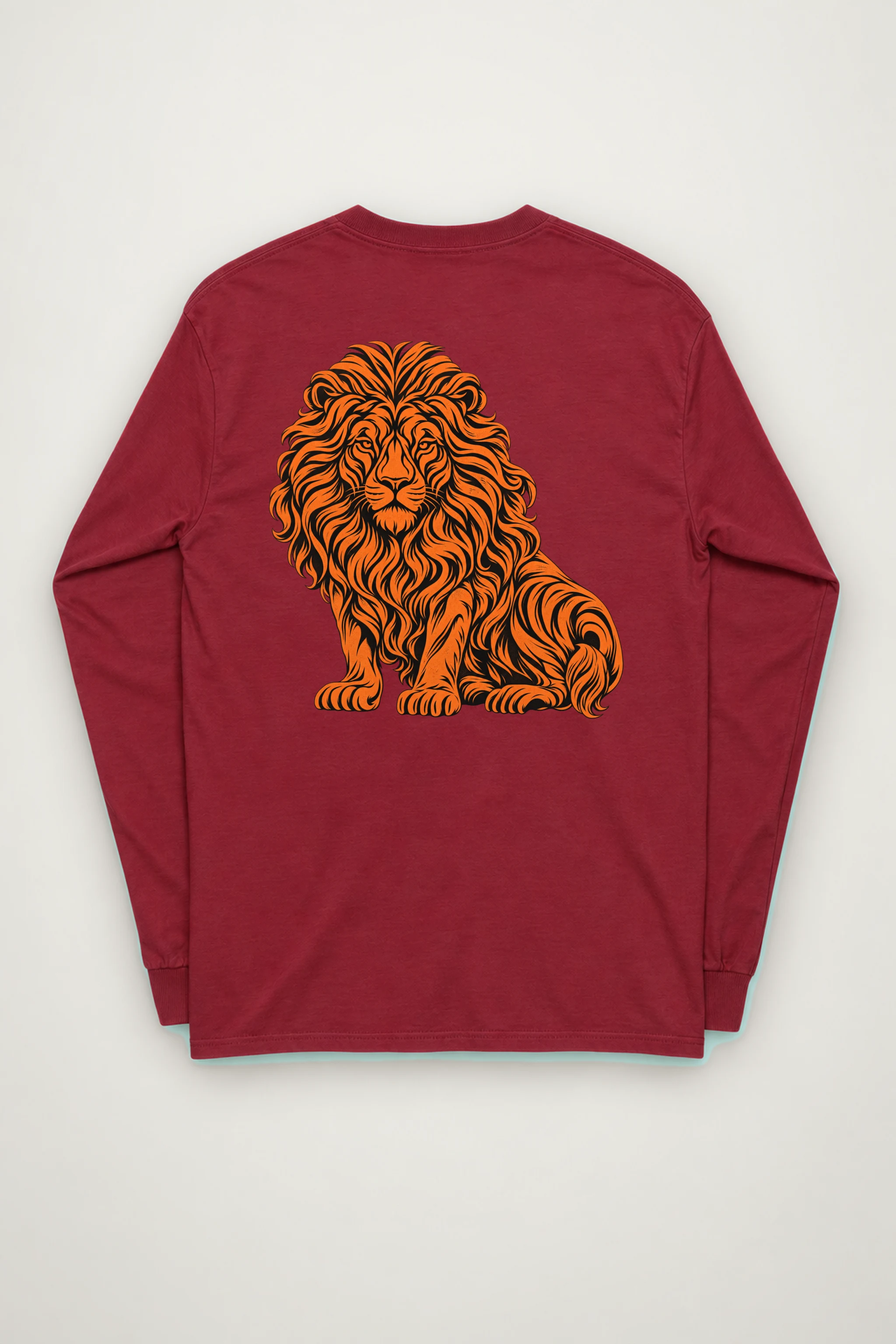 "Orange Ink Lion" Unisex Longsleeve T-shirt