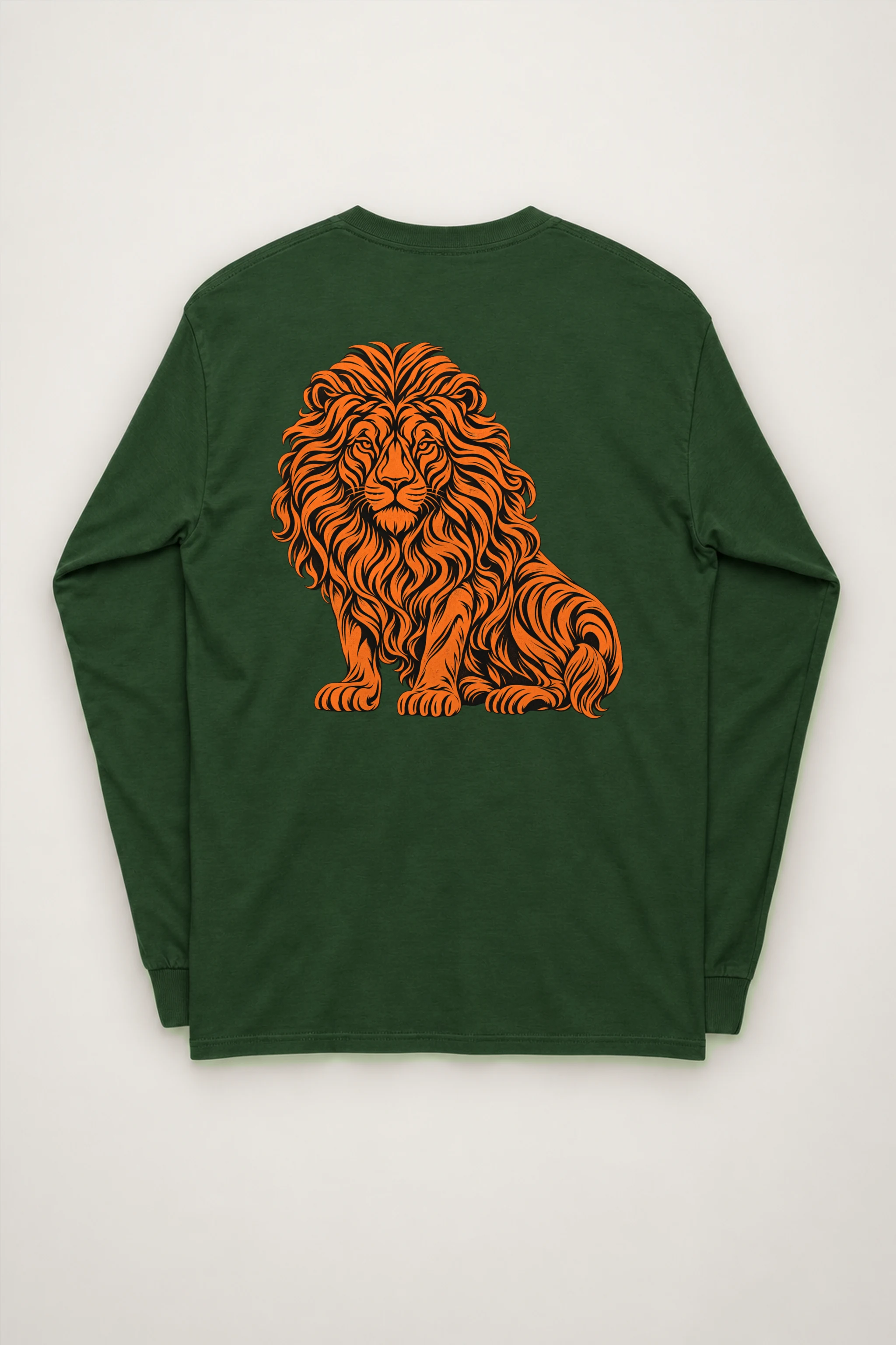"Orange Ink Lion" Unisex Longsleeve T-shirt