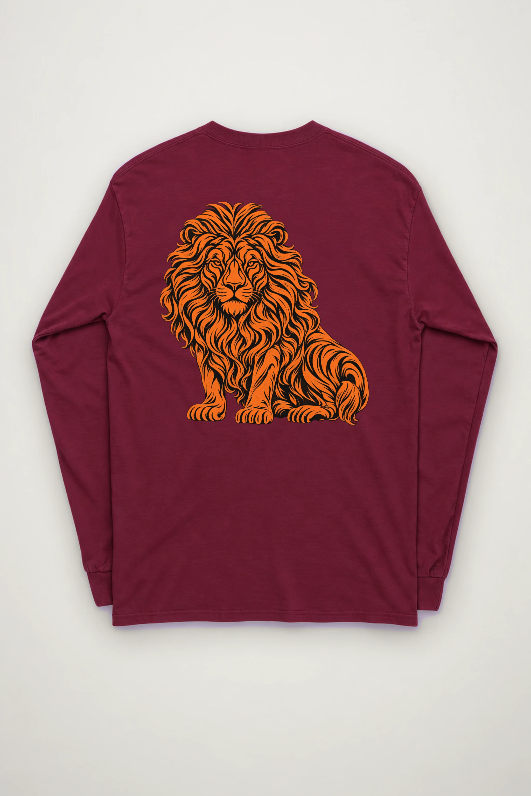 "Orange Ink Lion" Unisex Longsleeve T-shirt
