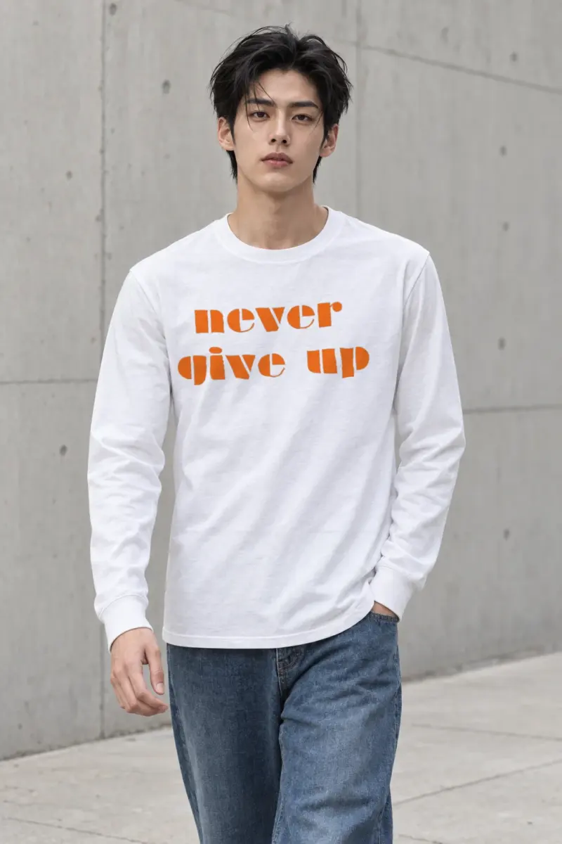 "Orange Stencil Typography" Unisex Longsleeve T-shirt