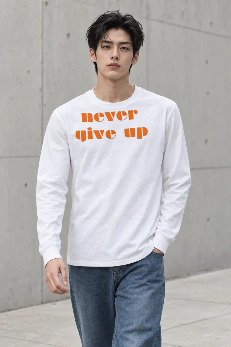 "Orange Stencil Typography" Unisex Longsleeve T-shirt