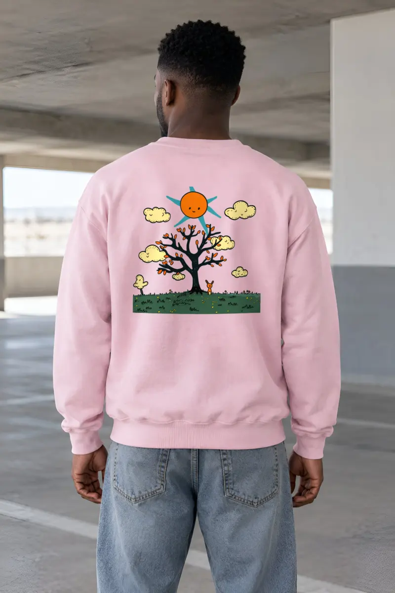 "Orange Sun Tree" Heavy Blend Unisex Crewneck Sweatshirt