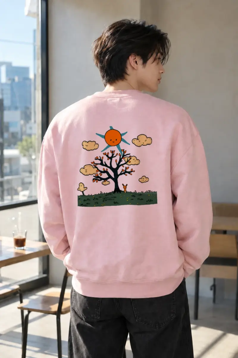 “Orange Sun Tree” Heavy Blend Unisex Crewneck Sweatshirt | Gildan 18000