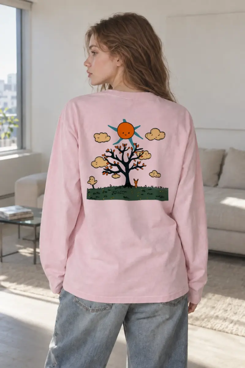 “Orange Sun Tree” Unisex Longsleeve T-shirt | Gildan 2400