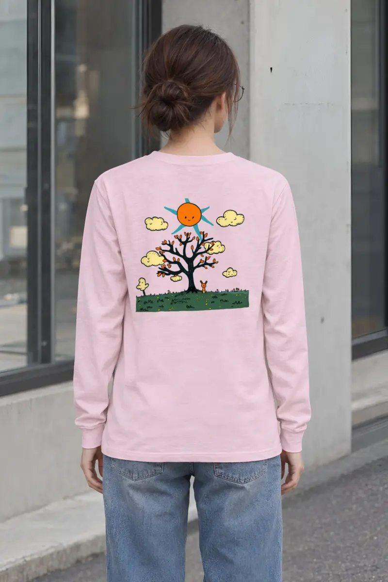 "Orange Sun Tree" Unisex Longsleeve T-shirt