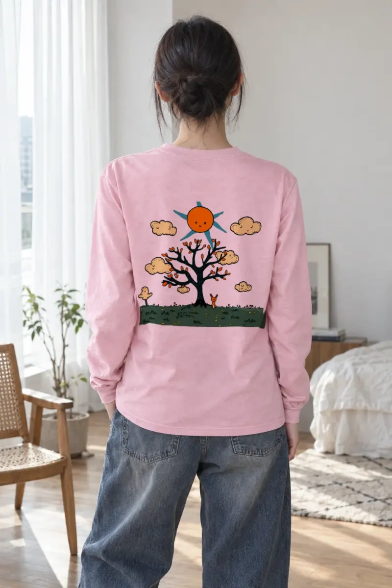 "Orange Sun Tree" Unisex Longsleeve T-shirt