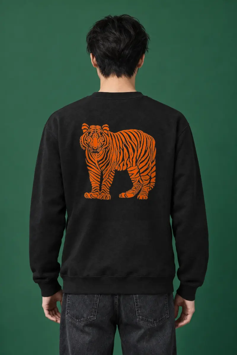 "Orange Tiger Lines" Heavy Blend Unisex Crewneck Sweatshirt