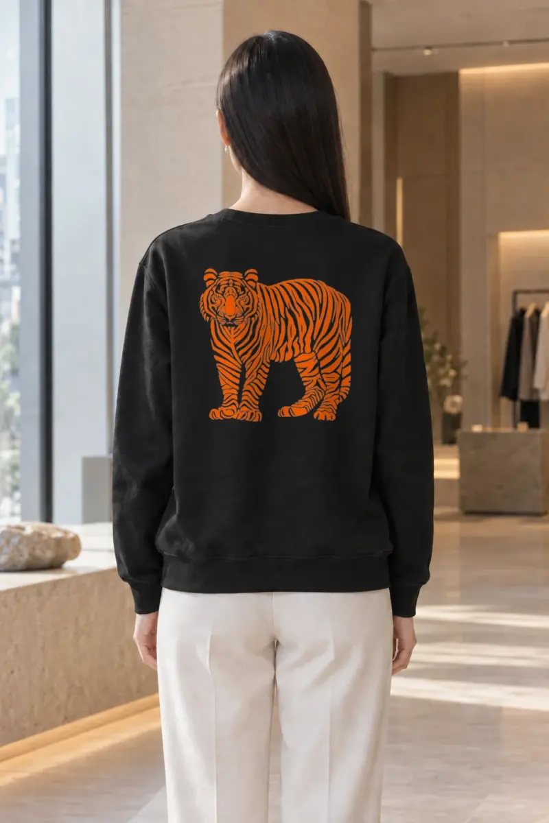 "Orange Tiger Lines" Heavy Blend Unisex Crewneck Sweatshirt | Gildan 18000