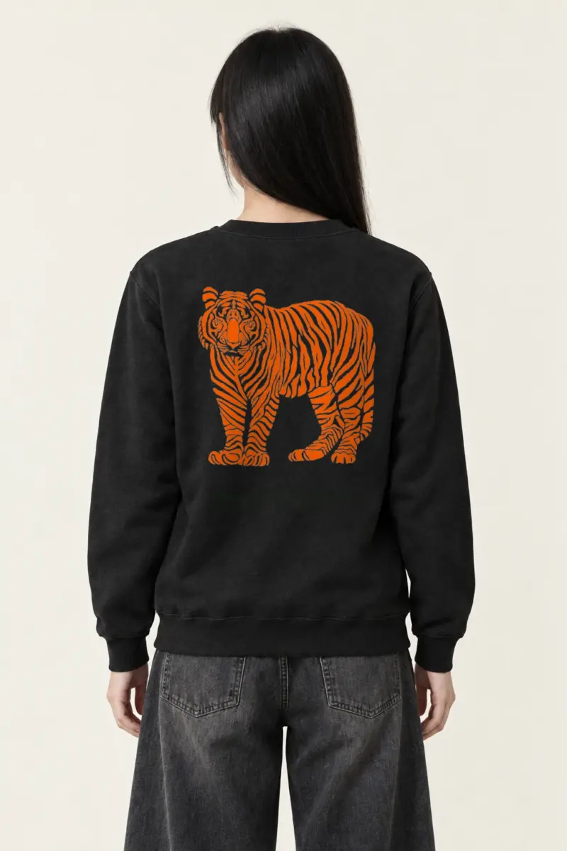 "Orange Tiger Lines" Heavy Blend Unisex Crewneck Sweatshirt