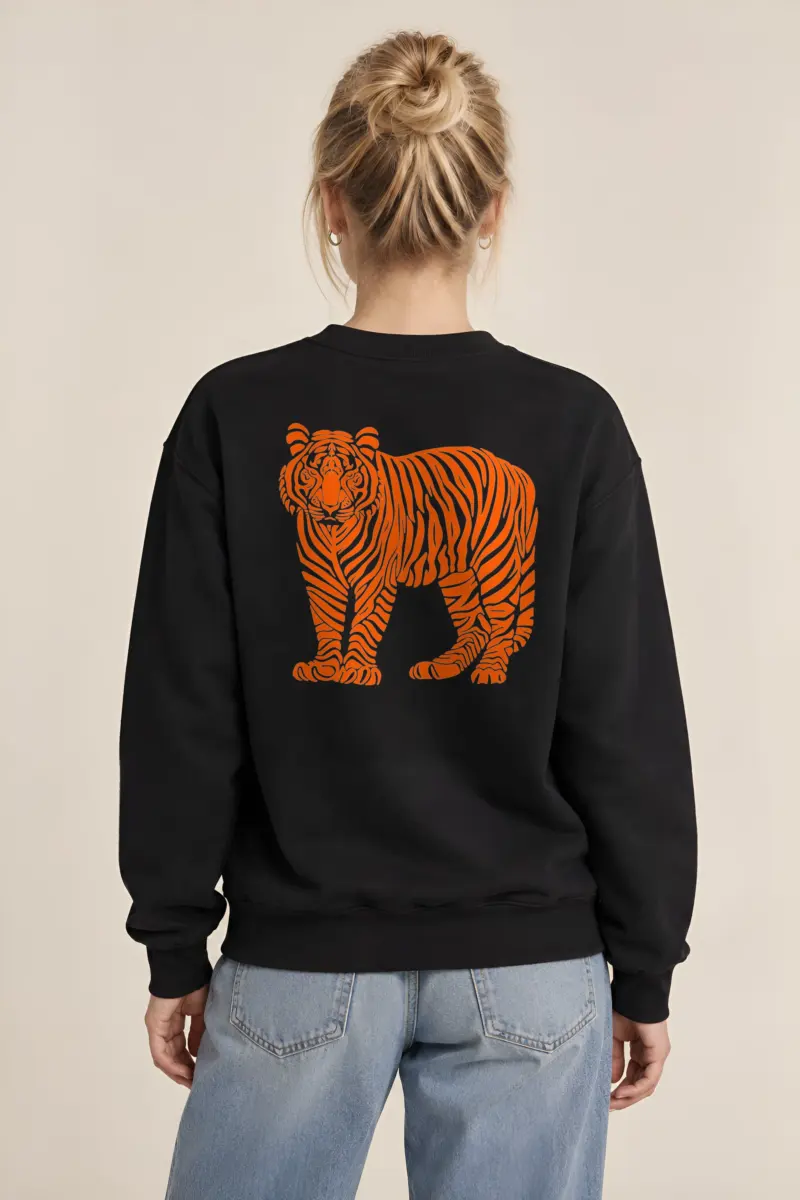 "Orange Tiger Lines" Heavy Blend Unisex Crewneck Sweatshirt