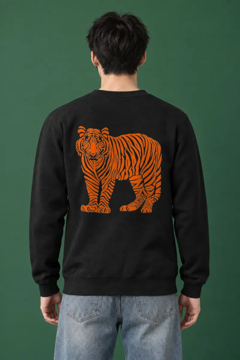 "Orange Tiger Lines" Heavy Blend Unisex Crewneck Sweatshirt