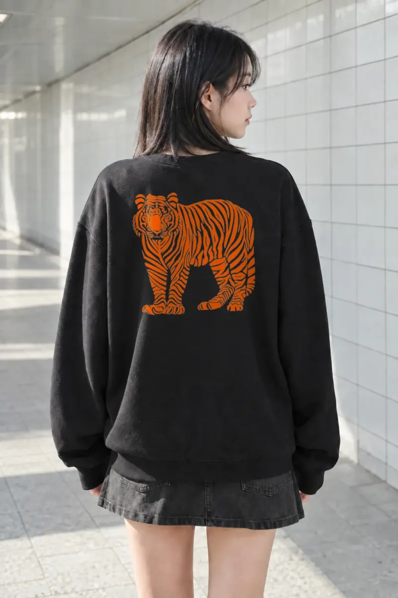 "Orange Tiger Lines" Heavy Blend Unisex Crewneck Sweatshirt | Gildan 18000