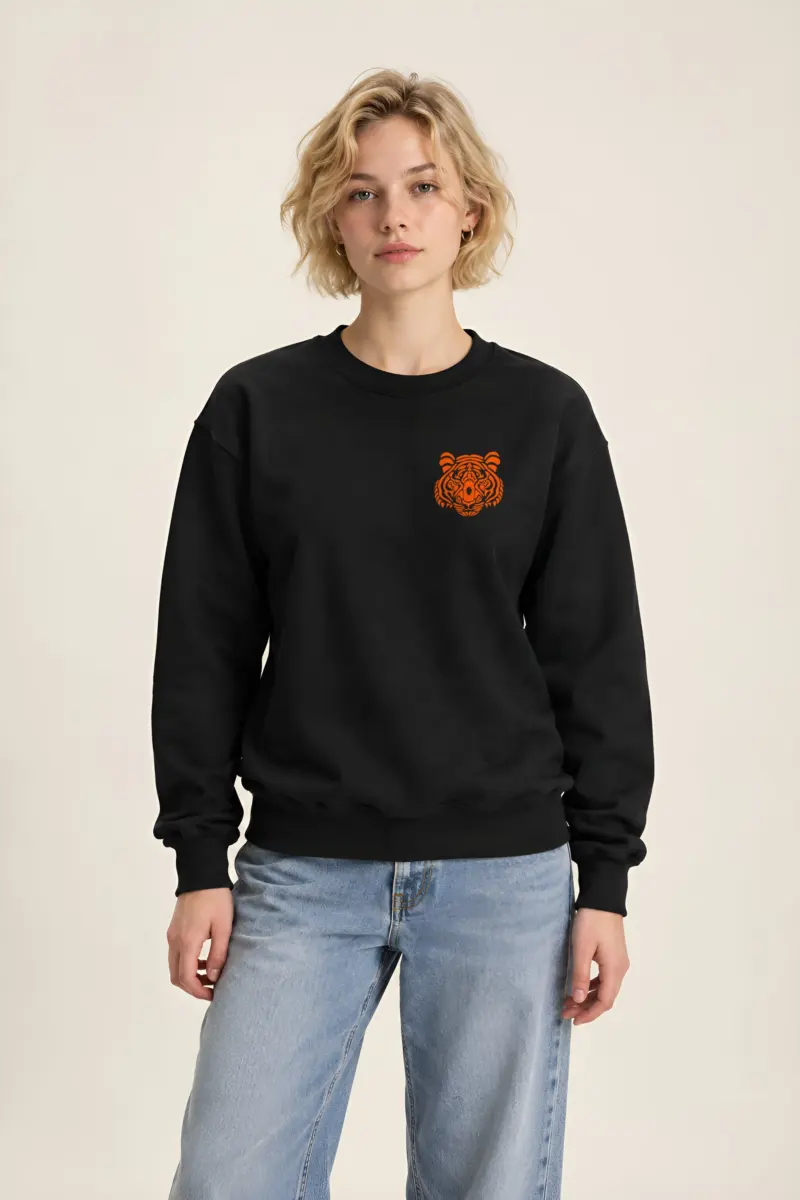 "Orange Tiger Lines" Heavy Blend Unisex Crewneck Sweatshirt