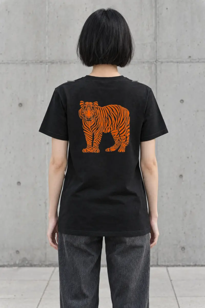 "Orange Tiger Lines" Heavyweight Unisex Crewneck T-shirt