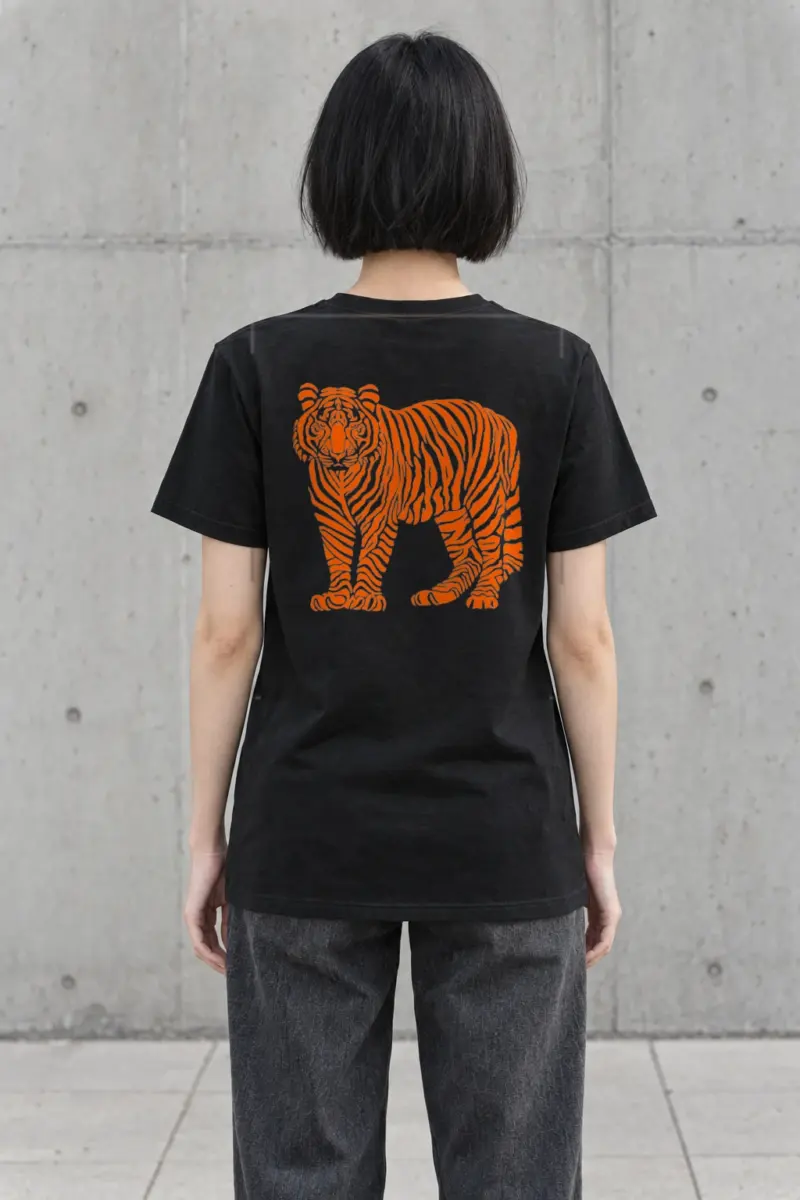 "Orange Tiger Lines" Heavyweight Unisex Crewneck T-shirt