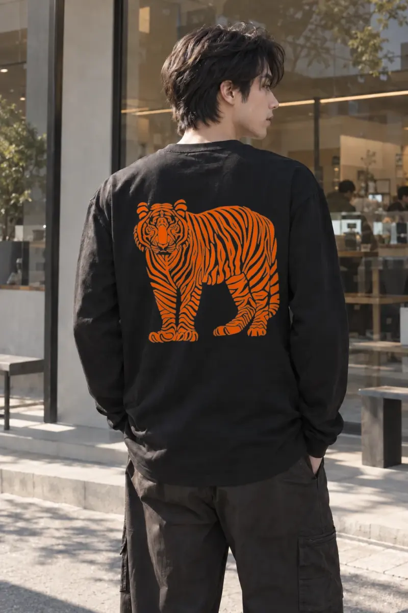 "Orange Tiger" Unisex Longsleeve T-shirt | Gildan 2400