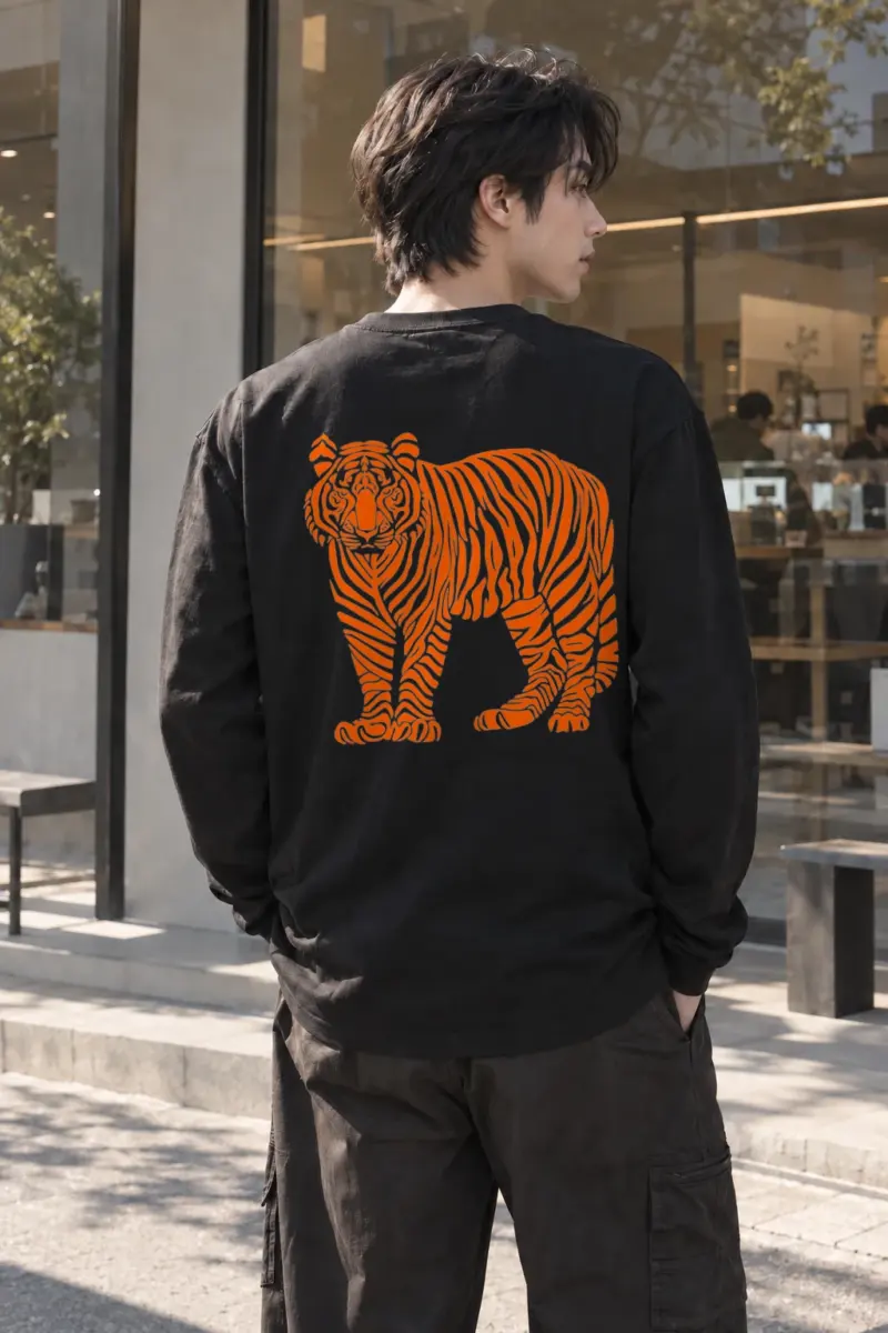 "Orange Tiger" Unisex Longsleeve T-shirt | Gildan 2400