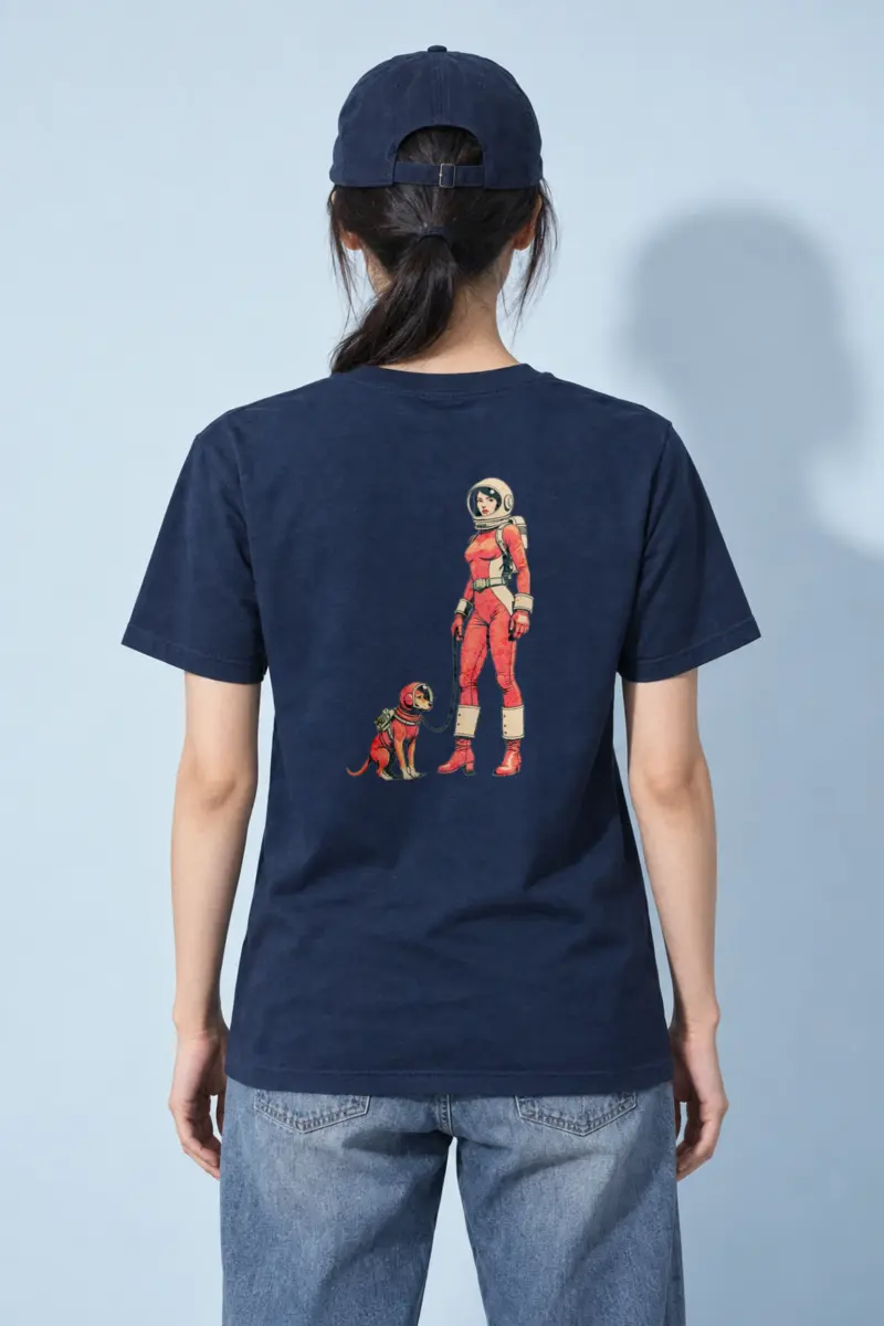 "Orbit Dog" Heavyweight Unisex Crewneck T-shirt