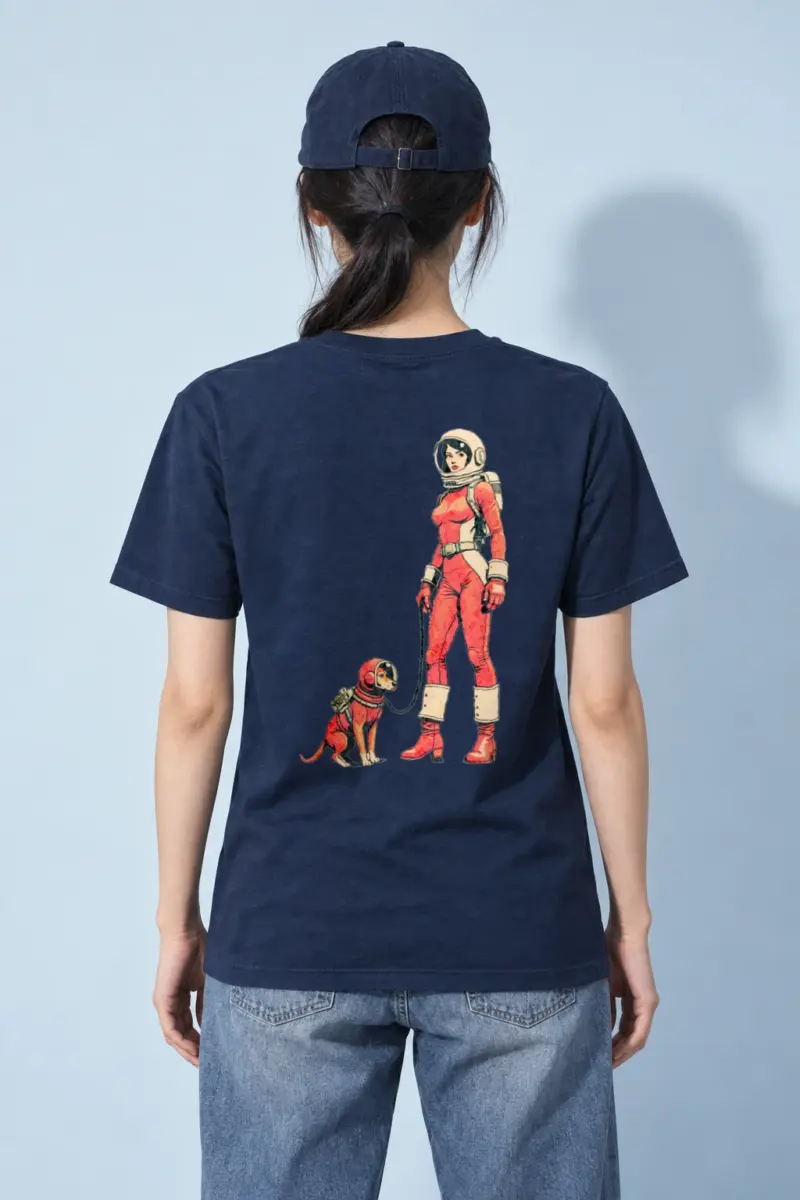 "Orbit Dog" Heavyweight Unisex Crewneck T-shirt