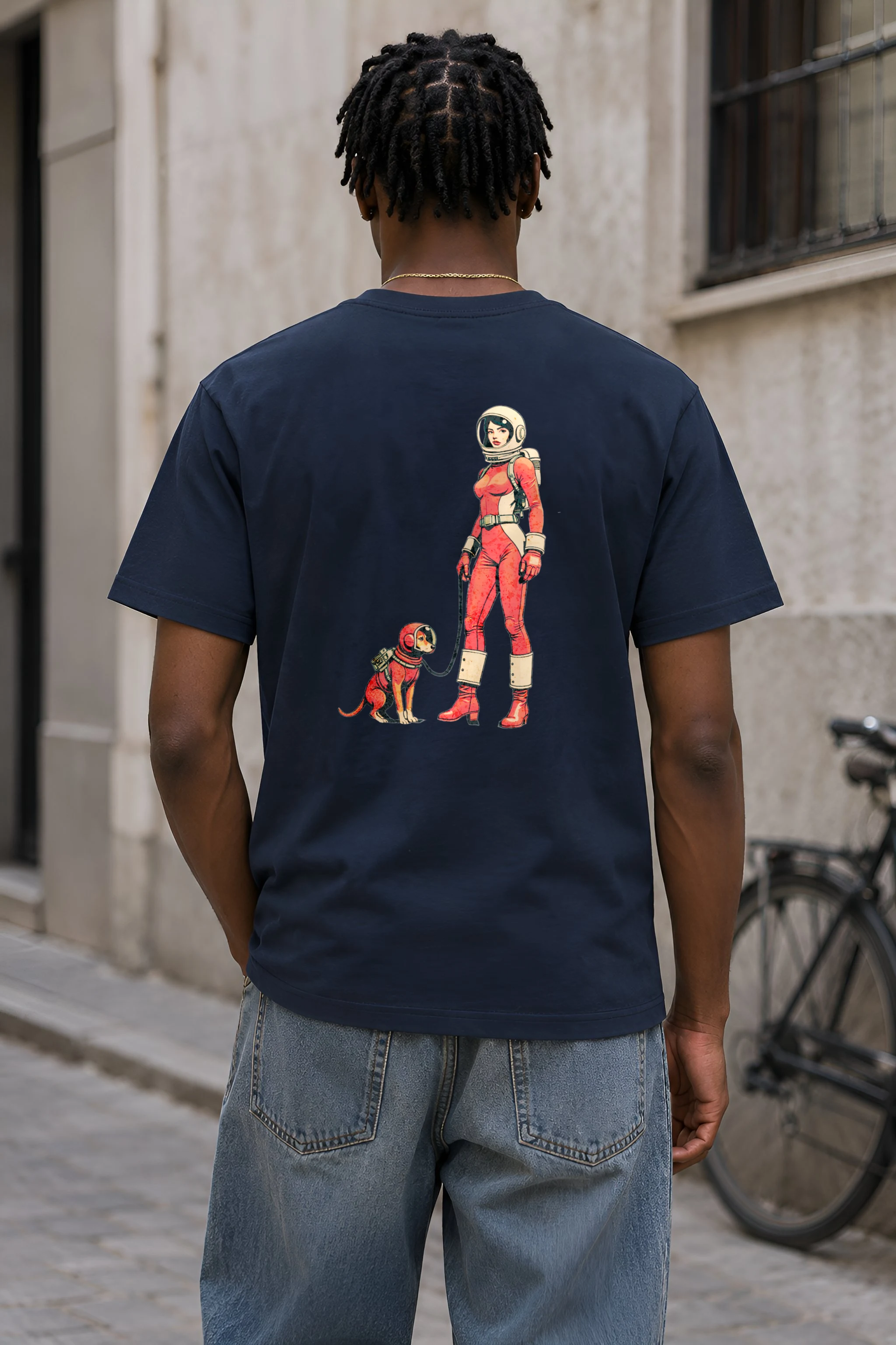 "Orbit Dog" Heavyweight Unisex Crewneck T-shirt