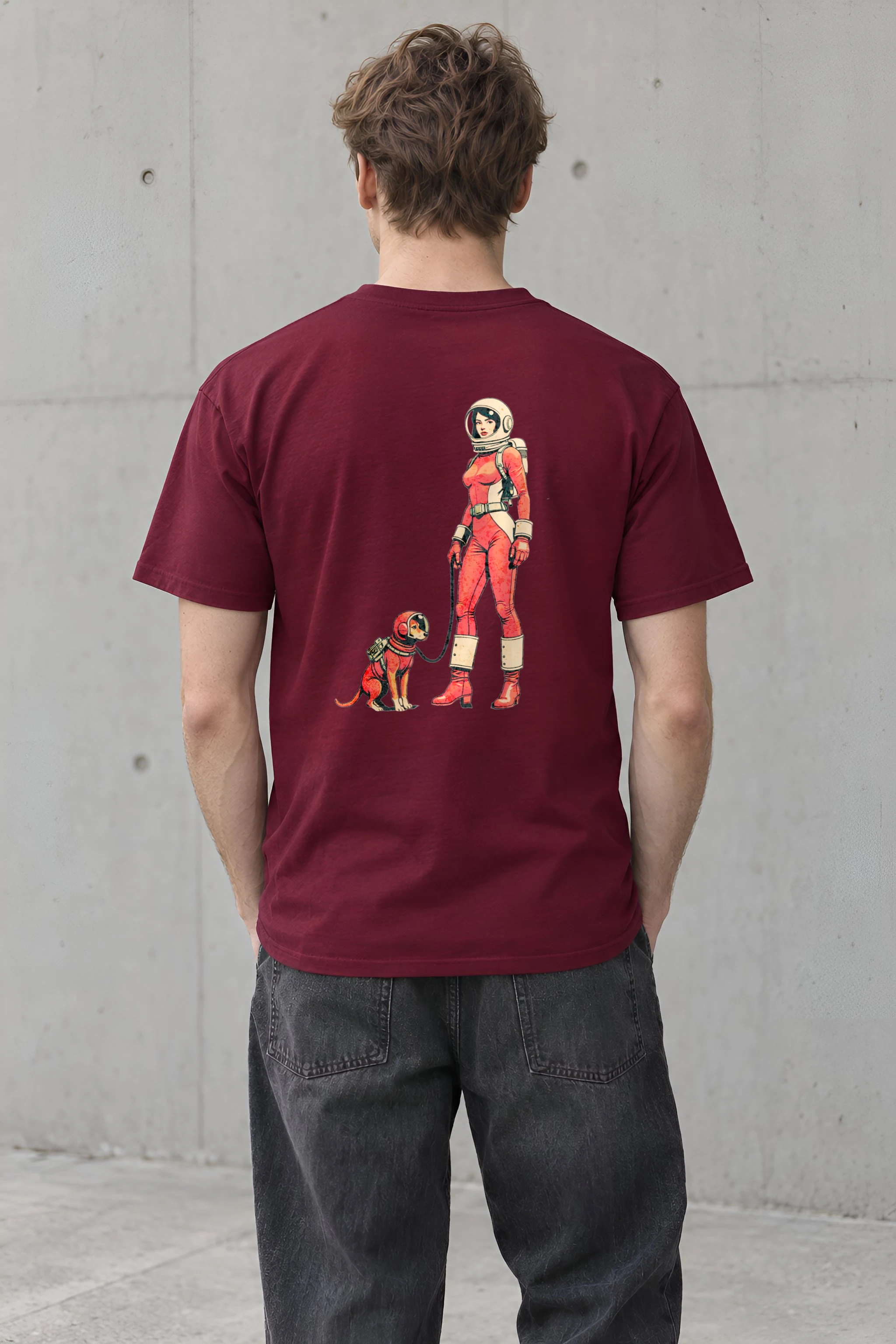 "Orbit Dog" Heavyweight Unisex Crewneck T-shirt