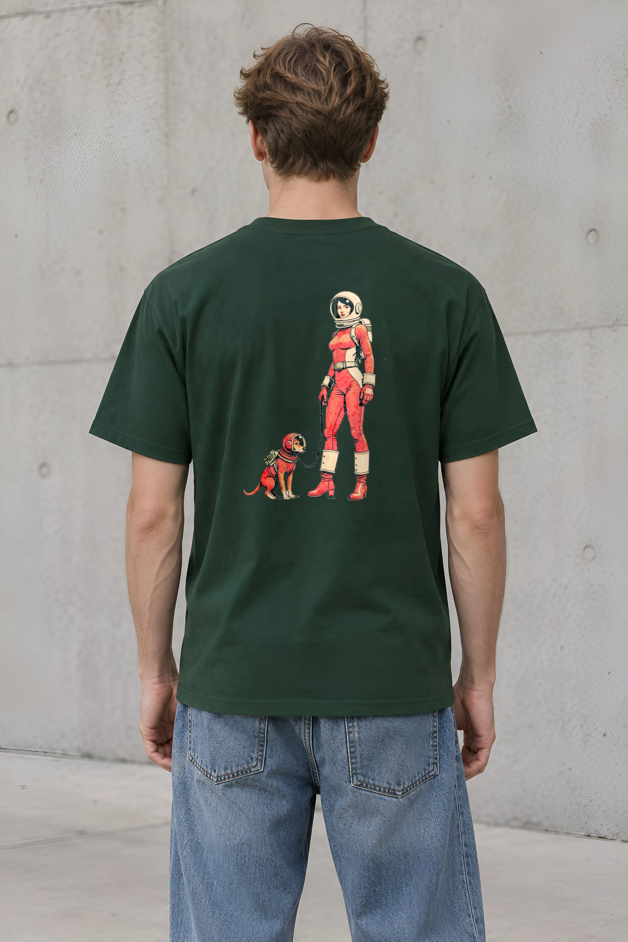 "Orbit Dog" Heavyweight Unisex Crewneck T-shirt