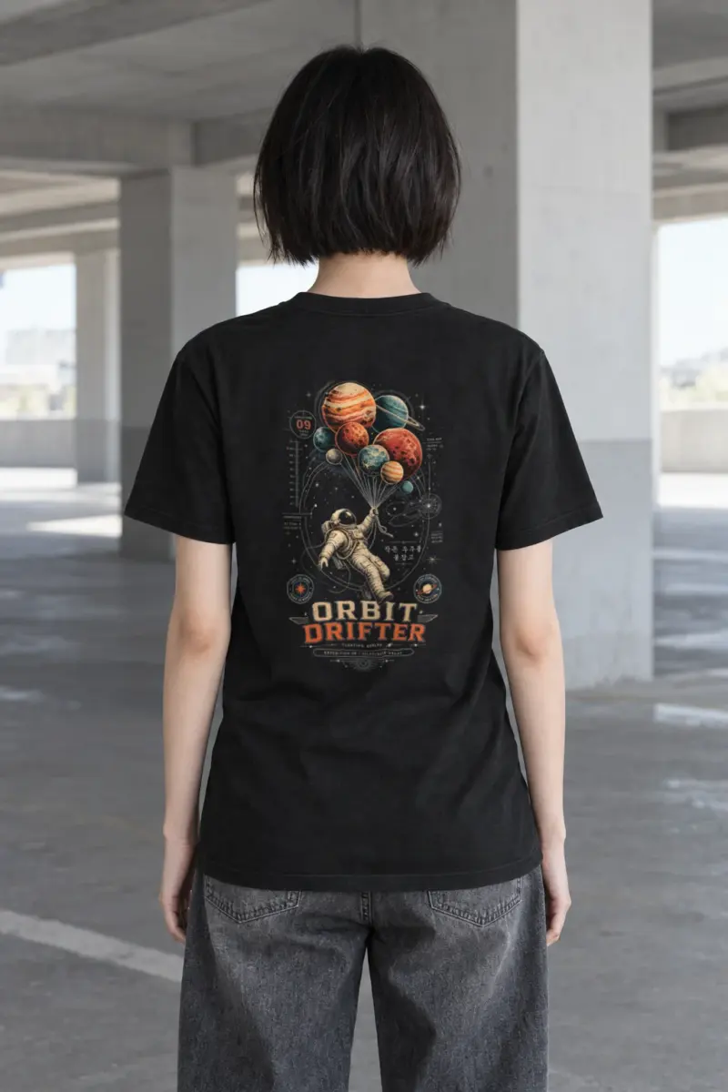 "Orbit Drifter" Heavyweight Unisex Crewneck T-shirt