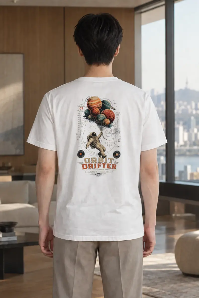 "Orbit Drifter" Heavyweight Unisex Crewneck T-shirt | Gildan 5000