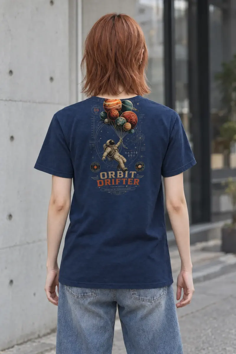 "Orbit Drifter" Heavyweight Unisex Crewneck T-shirt